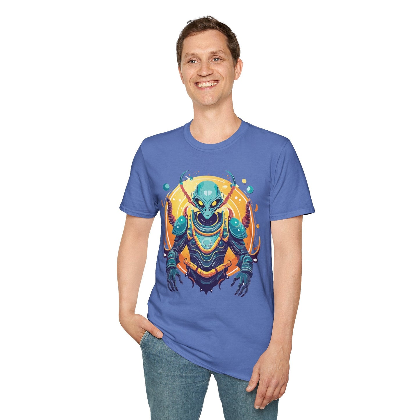 Cosmos Alien T Shirt Unisex Softstyle Short Sleeve Tee With Alien Art Design Artwork