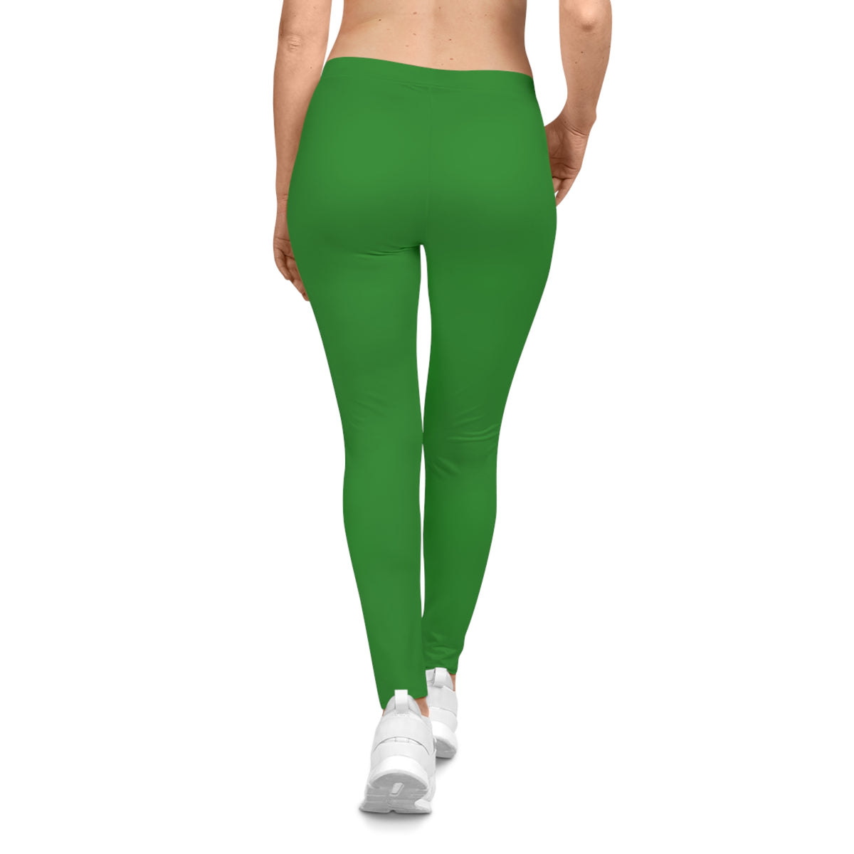 Forest Green Color Women's Poly-Span Casual Leggings XS-2XL