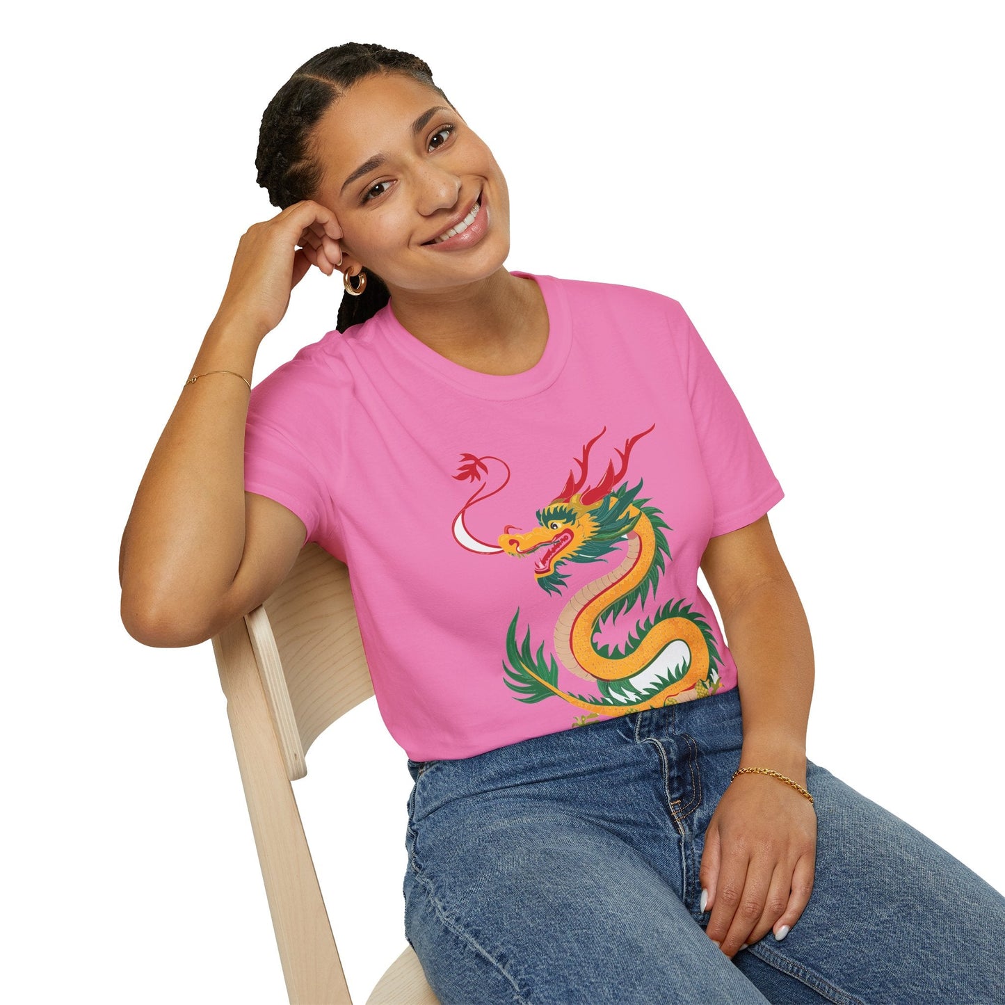 Dragon Graphic Unisex Cotton Softstyle Art Design Tee With Animals 7
