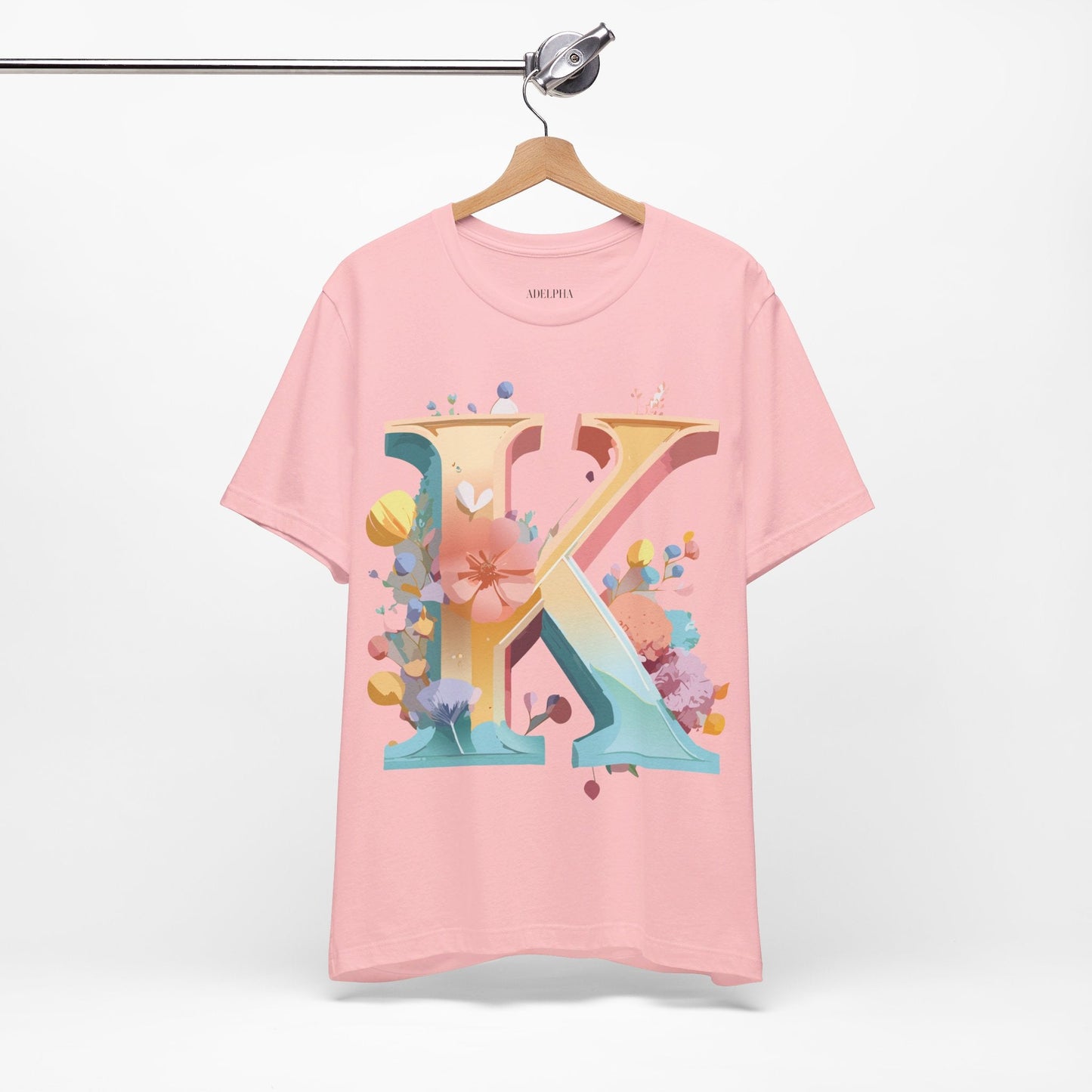 Letter K Unisex Graphic Tee With Vintage Inspired Artwork Short Sleeve