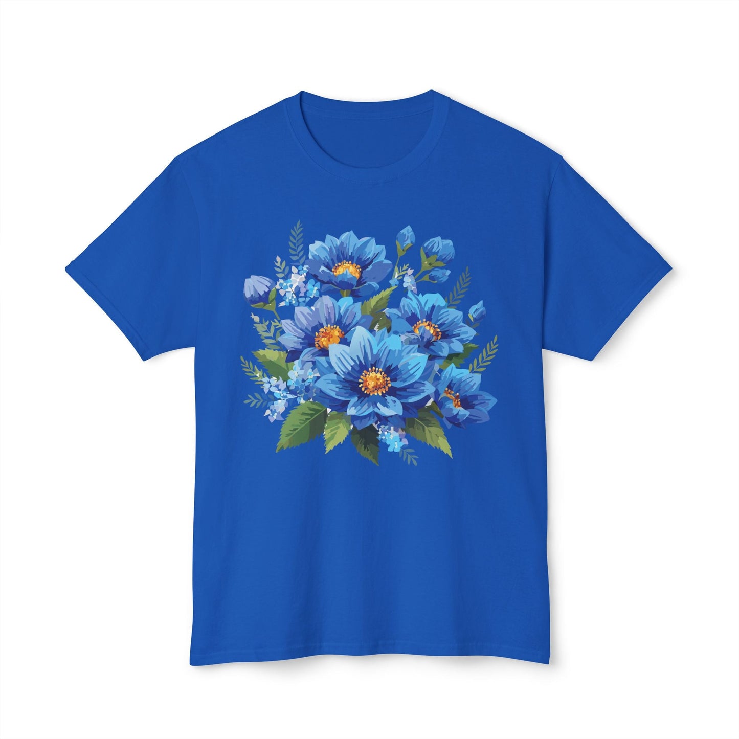 Unisex Floral T Shirt with Vintage Flower Art Print HD Cotton Tee Designed In USA