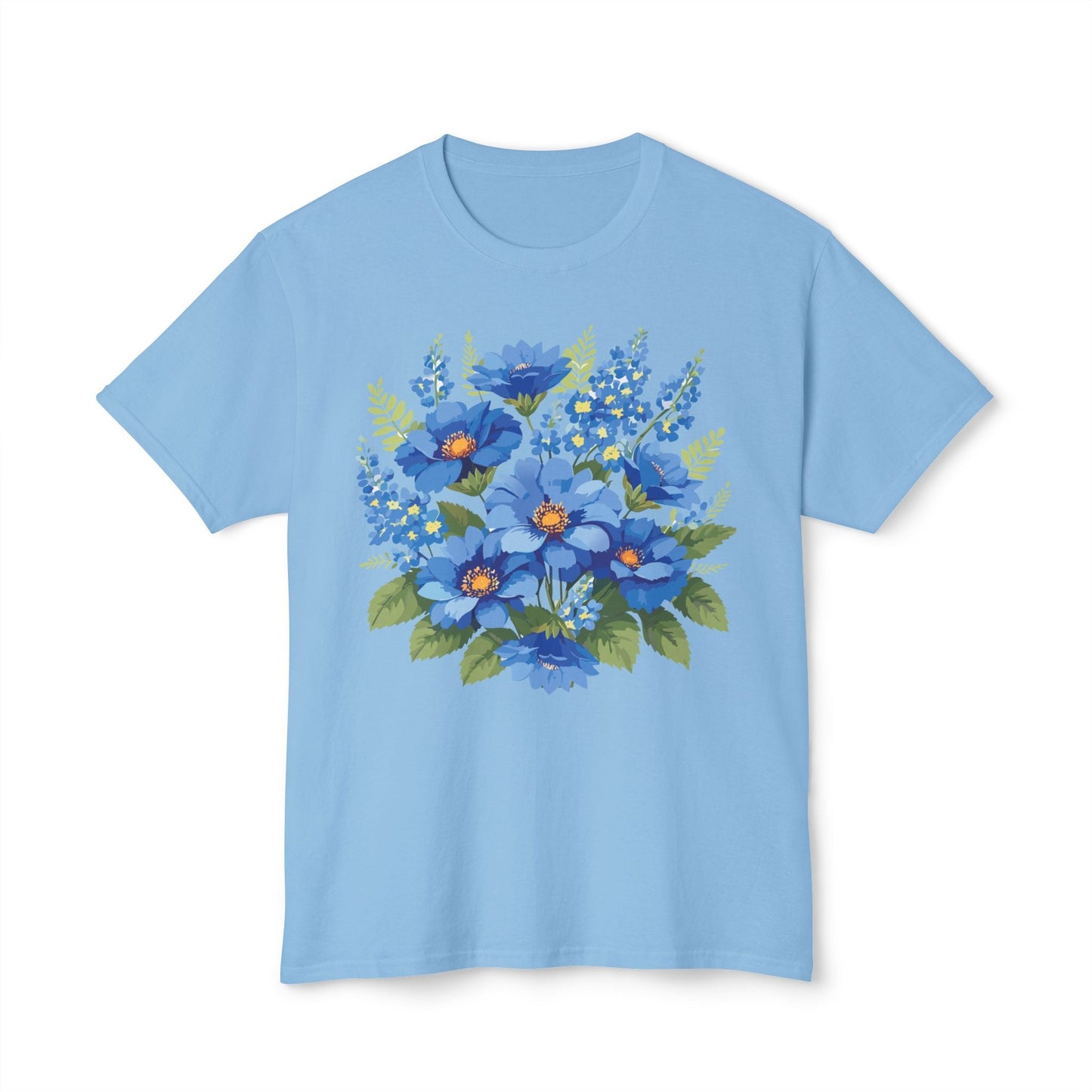 Unisex Floral Art T Shirt Cotton Tee With Vintage Flowers Art Print Breathable USA Made