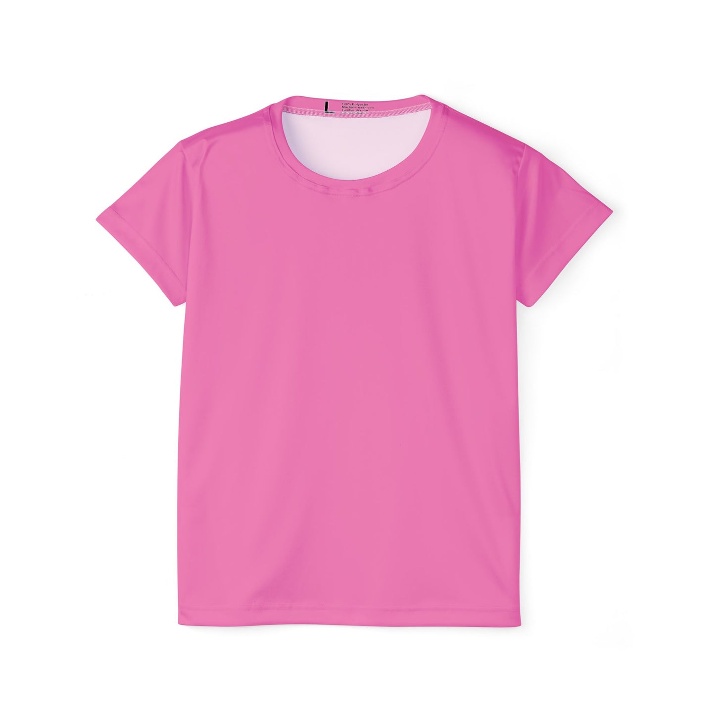 Pink Carnation Women's Sports Jersey Short Sleeves 100% Poly Solid Pink Color Print Athletic Tee