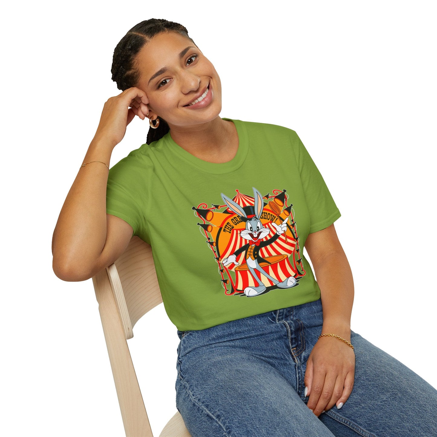 Bugs Bunny Unisex Shirt Gildan Softstyle Tee Cartoon Graphic Design 100 Percent Cotton