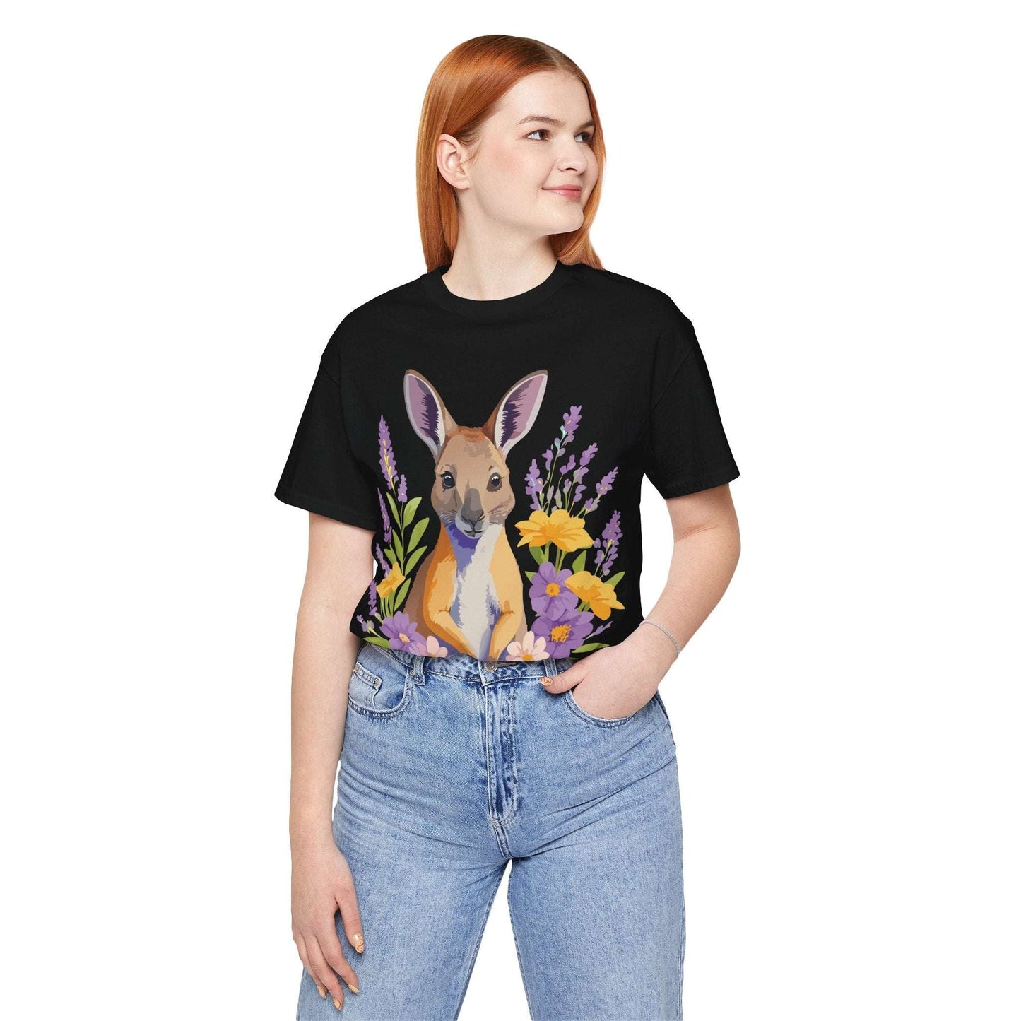 Kangaroo Graphic Unisex 100 Cotton Vintage Animal Artwork Tee 1
