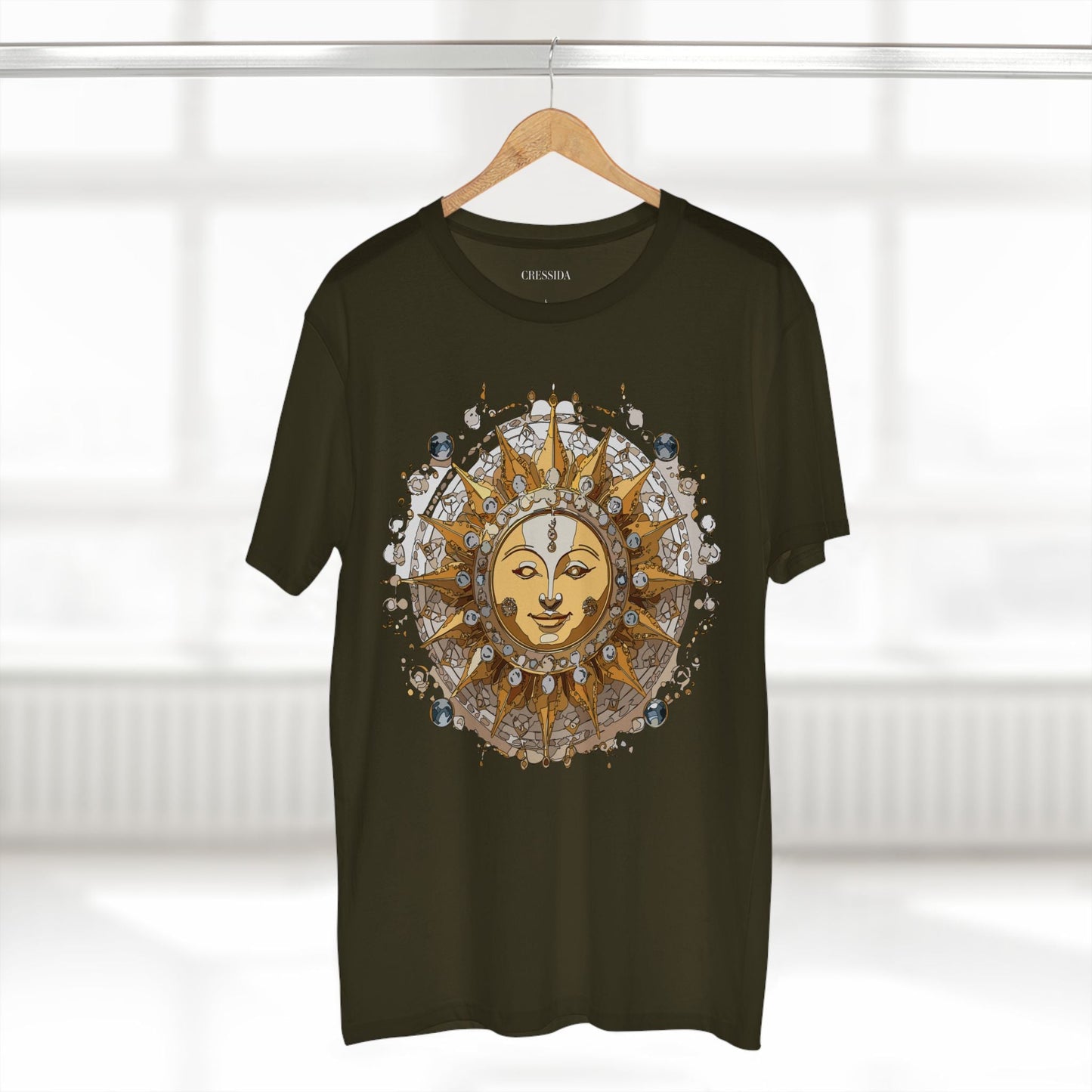 Gold Sun Graphic Unisex 100 Cotton T-Shirt with Golden Art Design 5