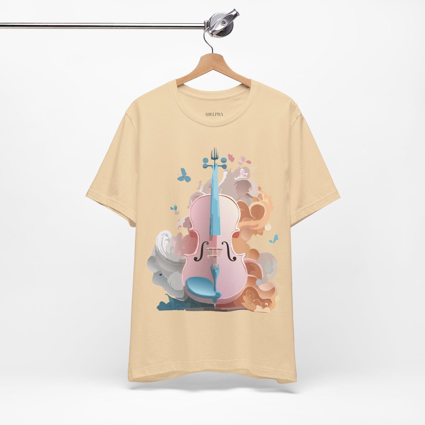 Music Graphic Unisex 100 Cotton Vintage Art with Musical Elements Tee 7
