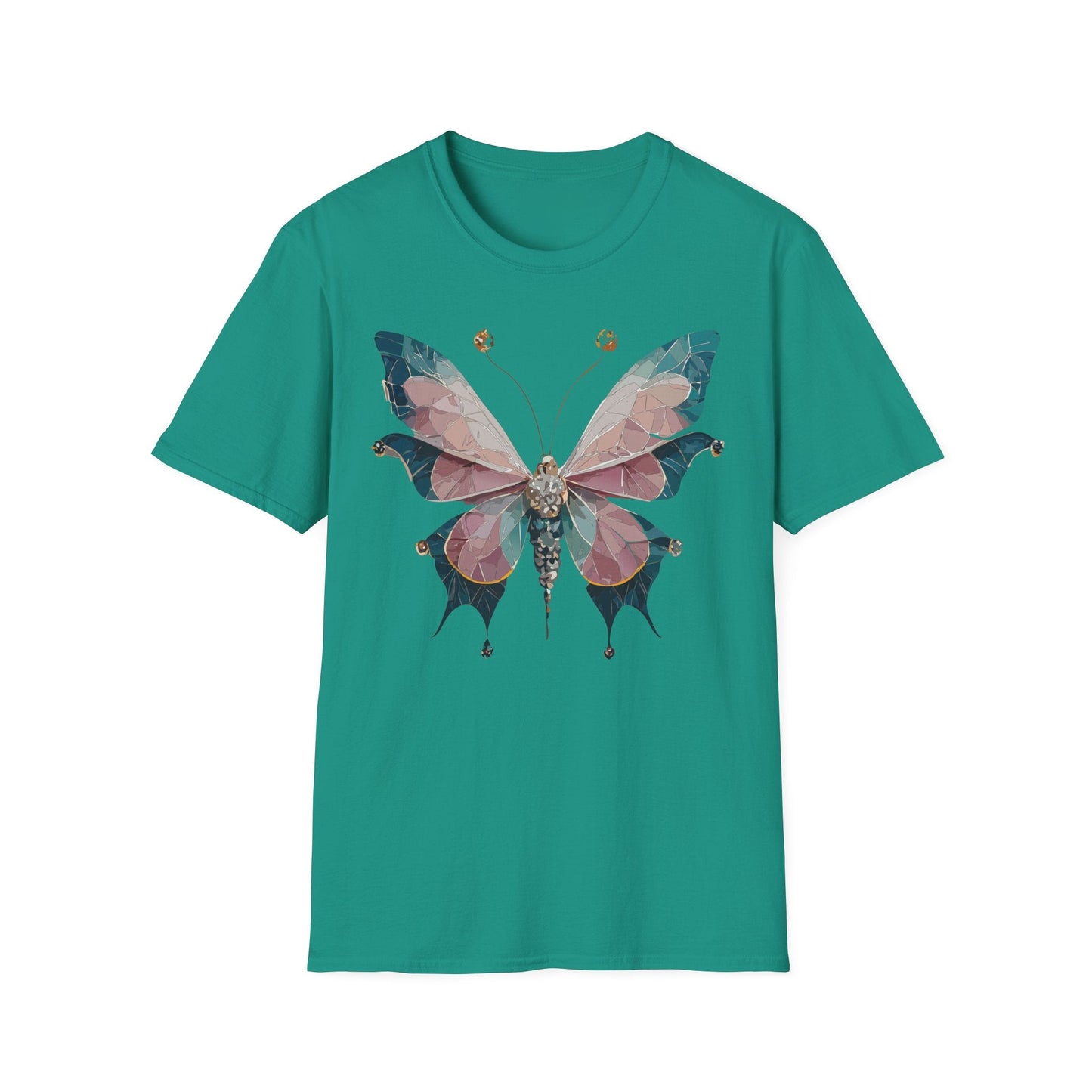 Butterfly Shirt Unisex T Shirt Monarch Print Gildan Softstyle 64000 100 Percent Ring Spun Cotton