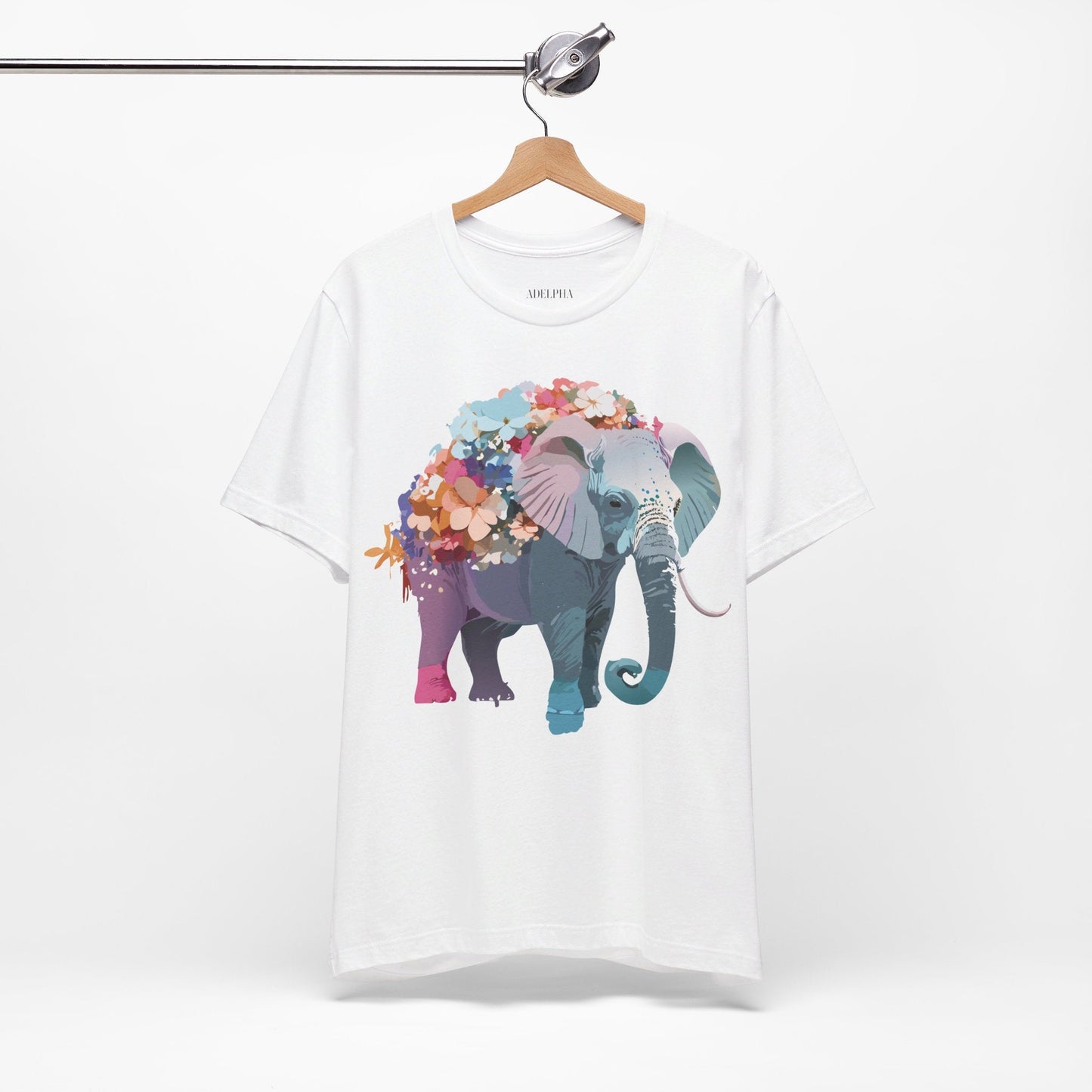 Adelpha Elephant Graphic Tee Unisex Short Sleeve Vintage Inspired Art Design Collection