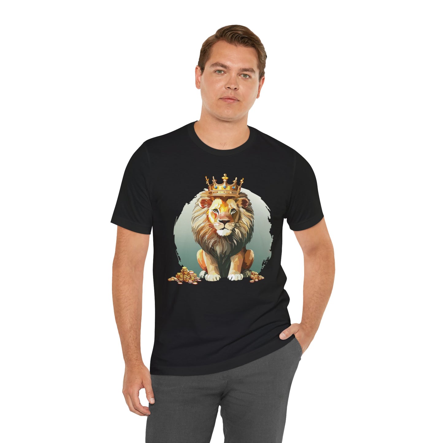 Regal Lion Short Sleeve Tee, Animal Shirt, Lion Tee, Unisex Top, Birthday Gift, Shirt with Animal design
