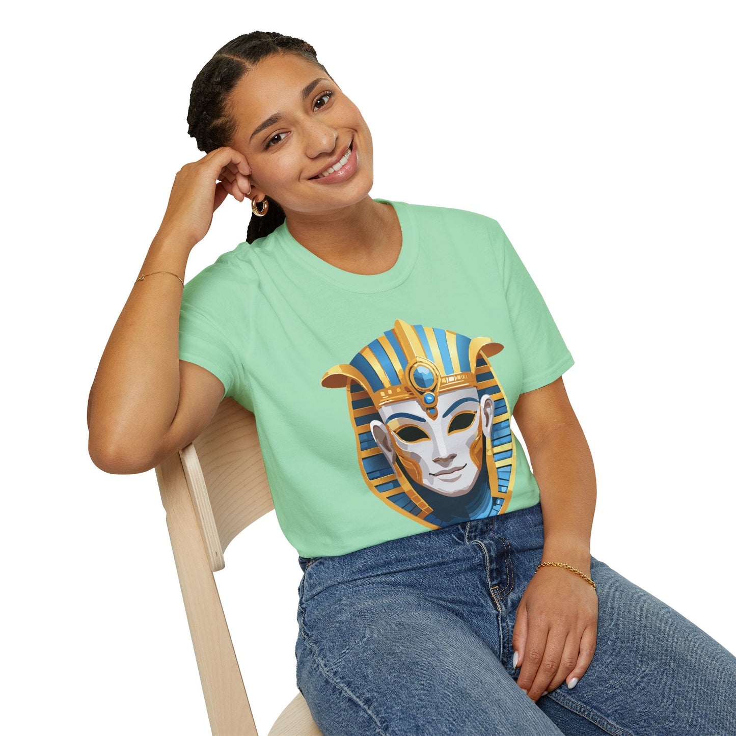 Mask Tee Shirt Unisex Gildan Softstyle 64000 Cotton Tee With Masquerade Design Artwork