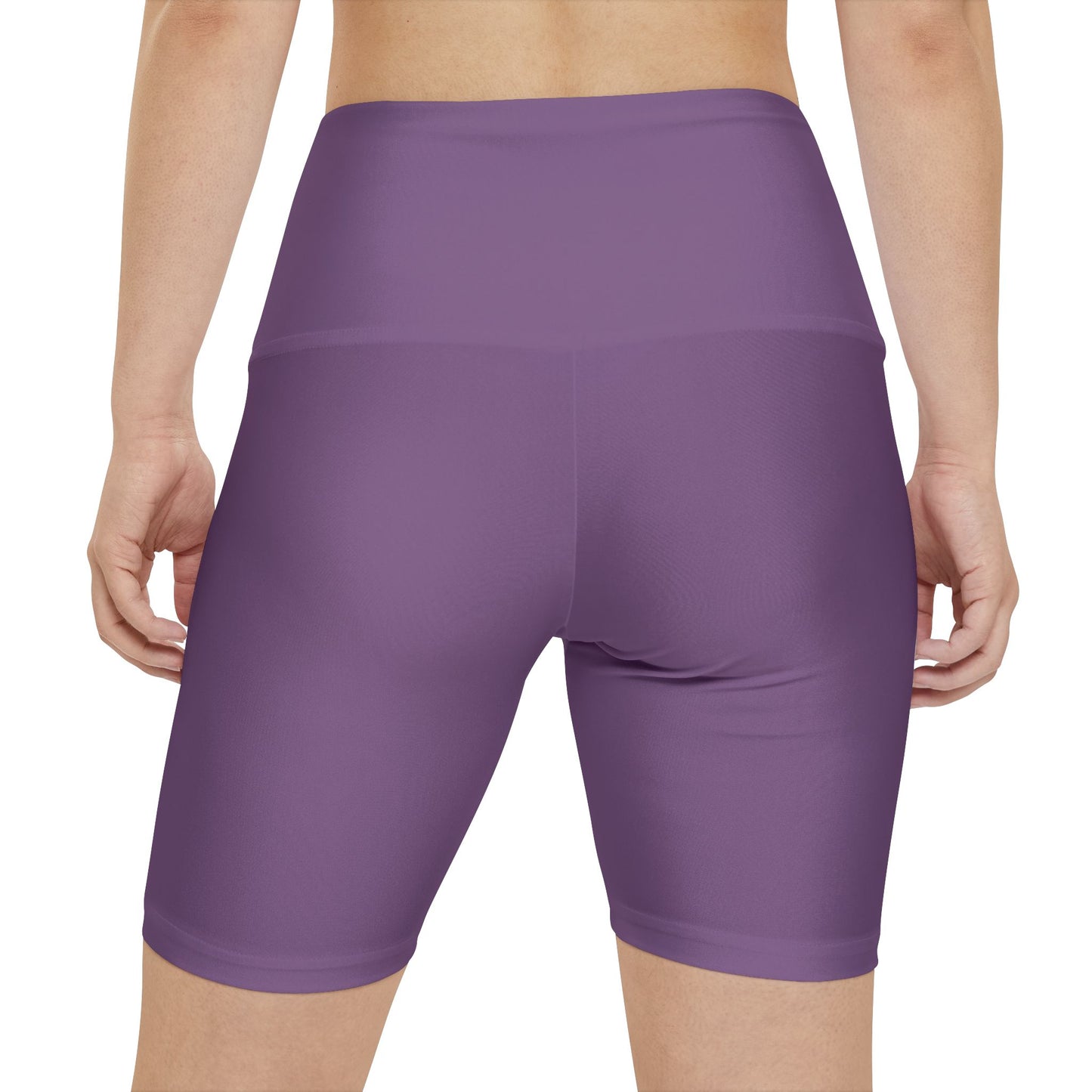 Dusty Lavender Women's Workout Shorts — High-Waisted Purple Active Bike Shorts