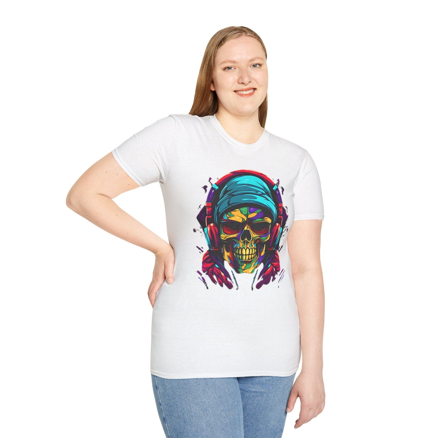 Skull T Shirt Unisex Skeleton Design Gildan Softstyle Cotton Tee for Men Women Durable