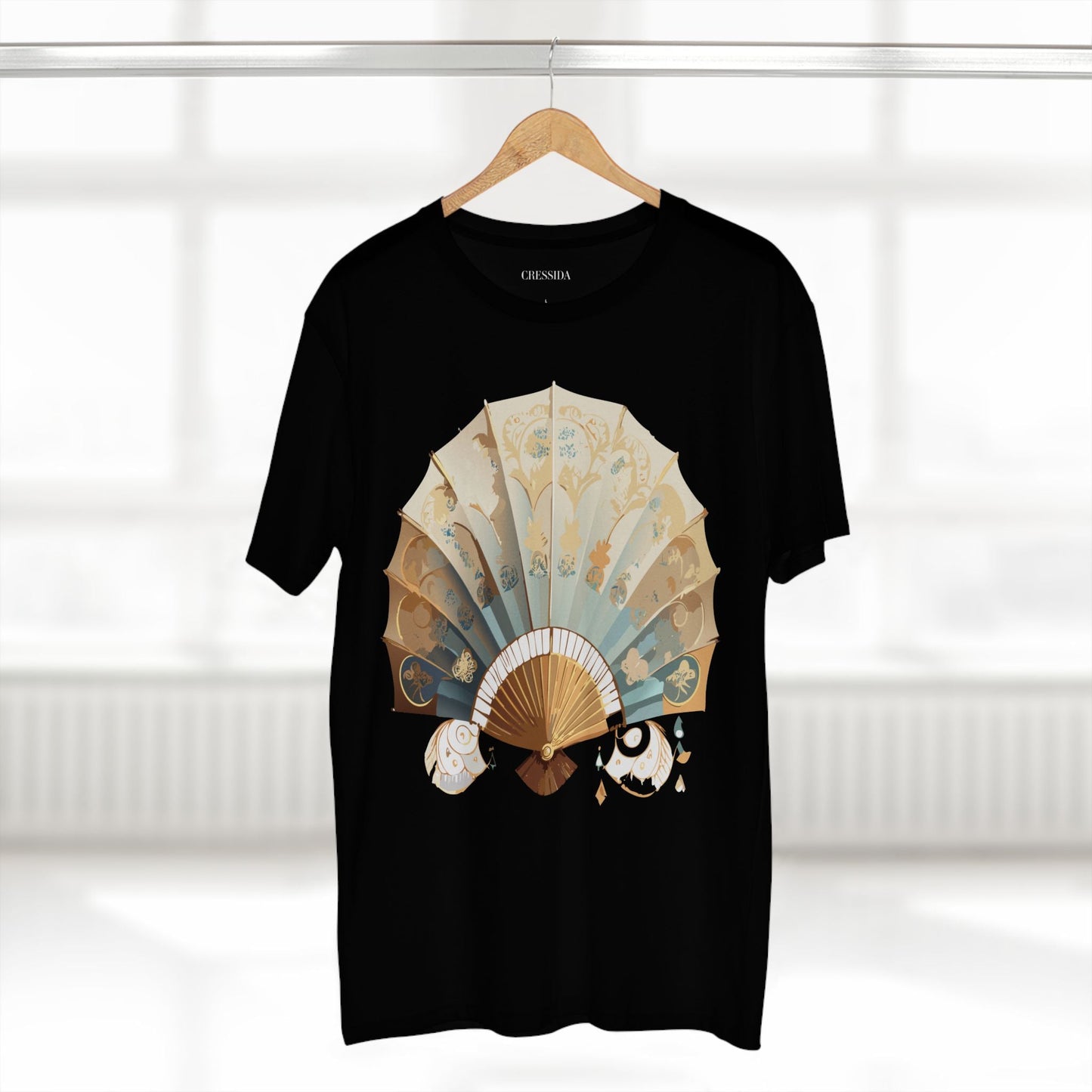 Antique Fan Graphic Design T-Shirt Unisex 100 Cotton Floral Carnival Artwork Tee 14