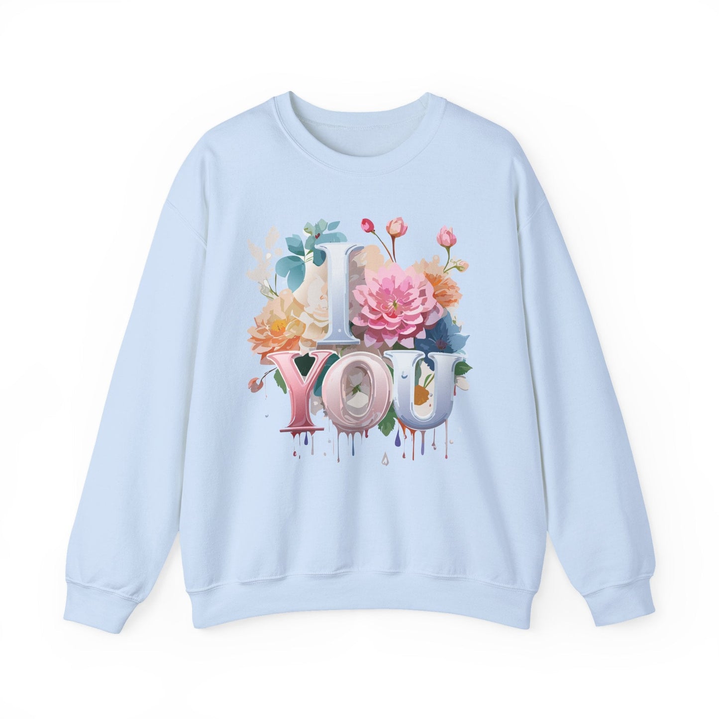 Floral Love Sweatshirt Valentines Day Unisex Crewneck Cozy Flower Design For All Season Wear
