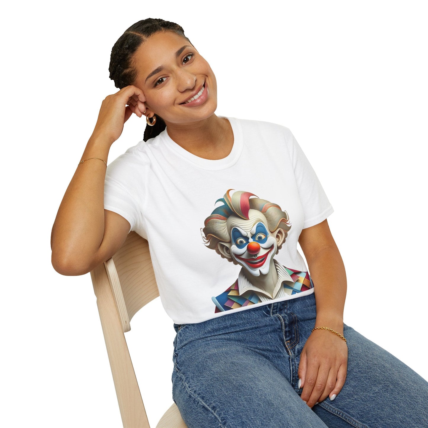 Unisex Clown Shirt Funny Man Circus Tee Softstyle Gildan 64000 Short Sleeve Everyday Comfort