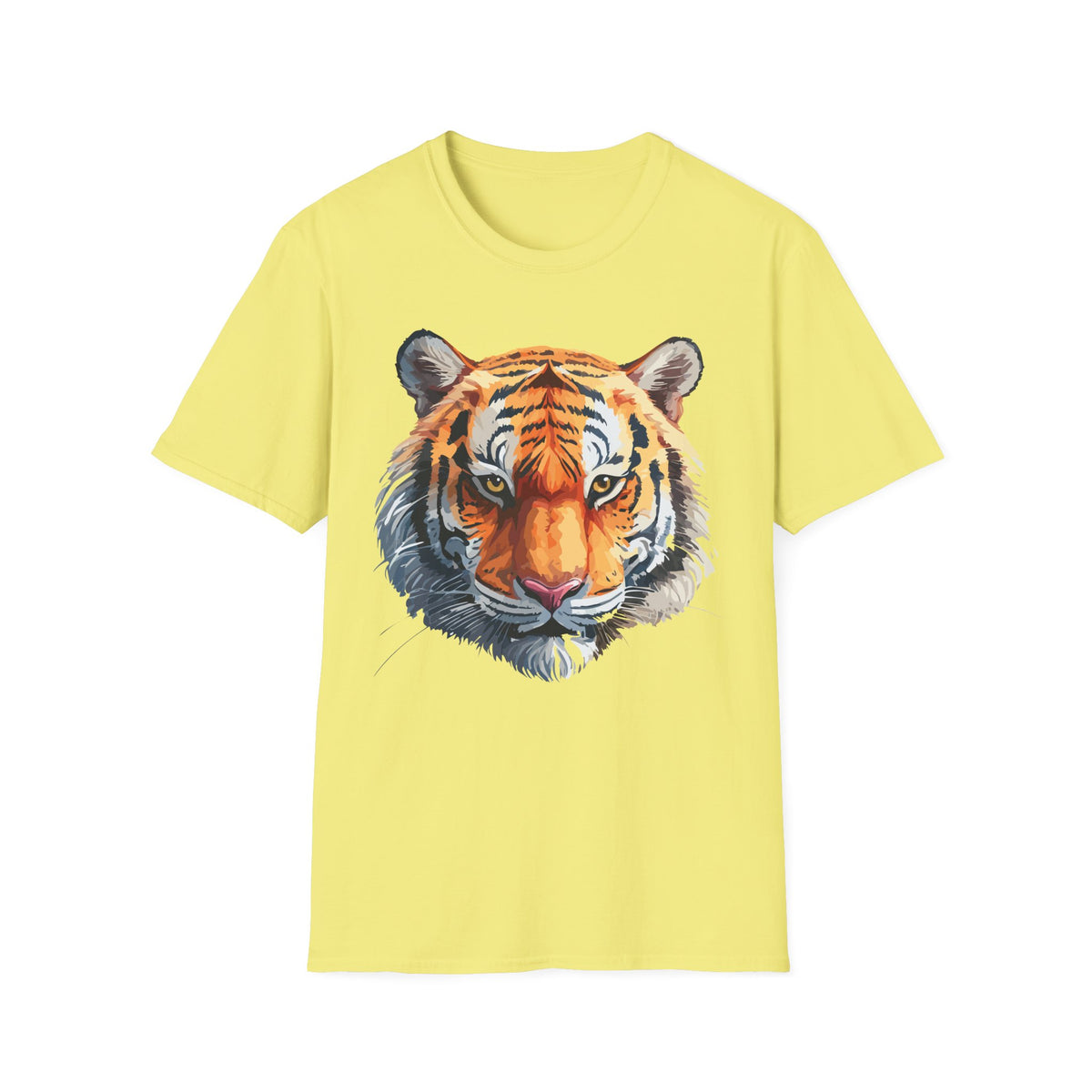Tiger Face T-Shirt | Bold Watercolor Tiger Portrait