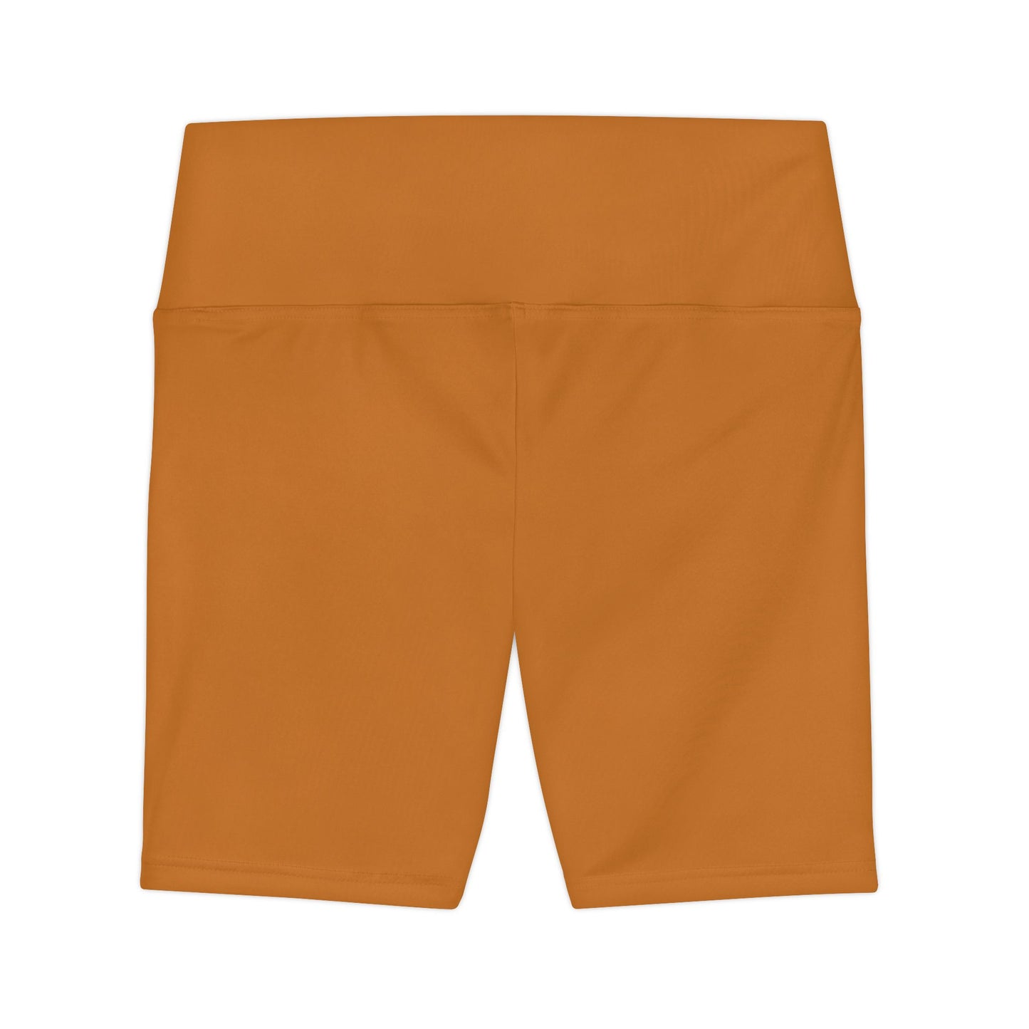 Ochre Orange Workout Shorts — High-Waist Women’s Biker Shorts (Solid Rust)