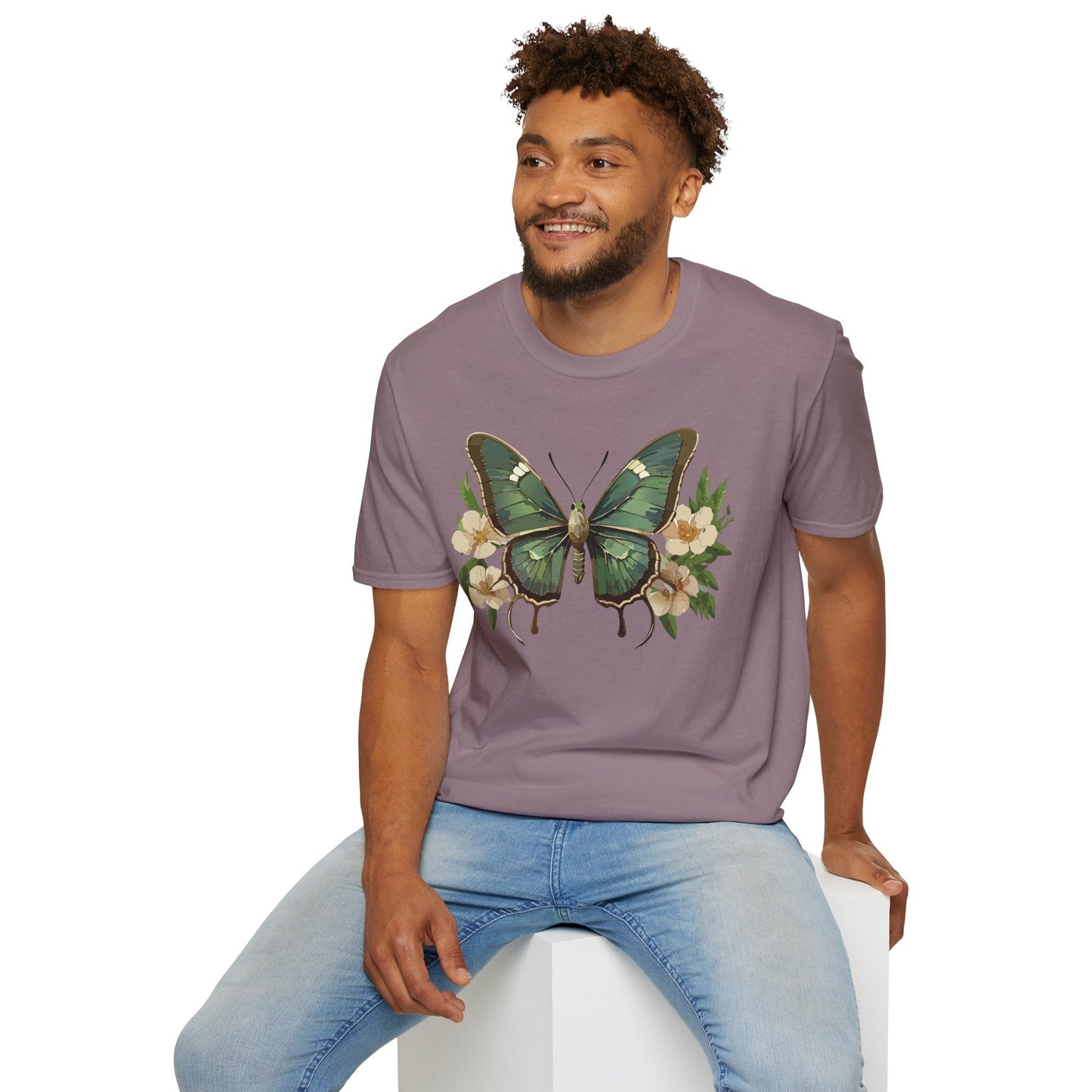 Butterfly Shirt Monarch Style Unisex T Shirt Gildan Softstyle 64000 100 Percent Ring Spun Cotton