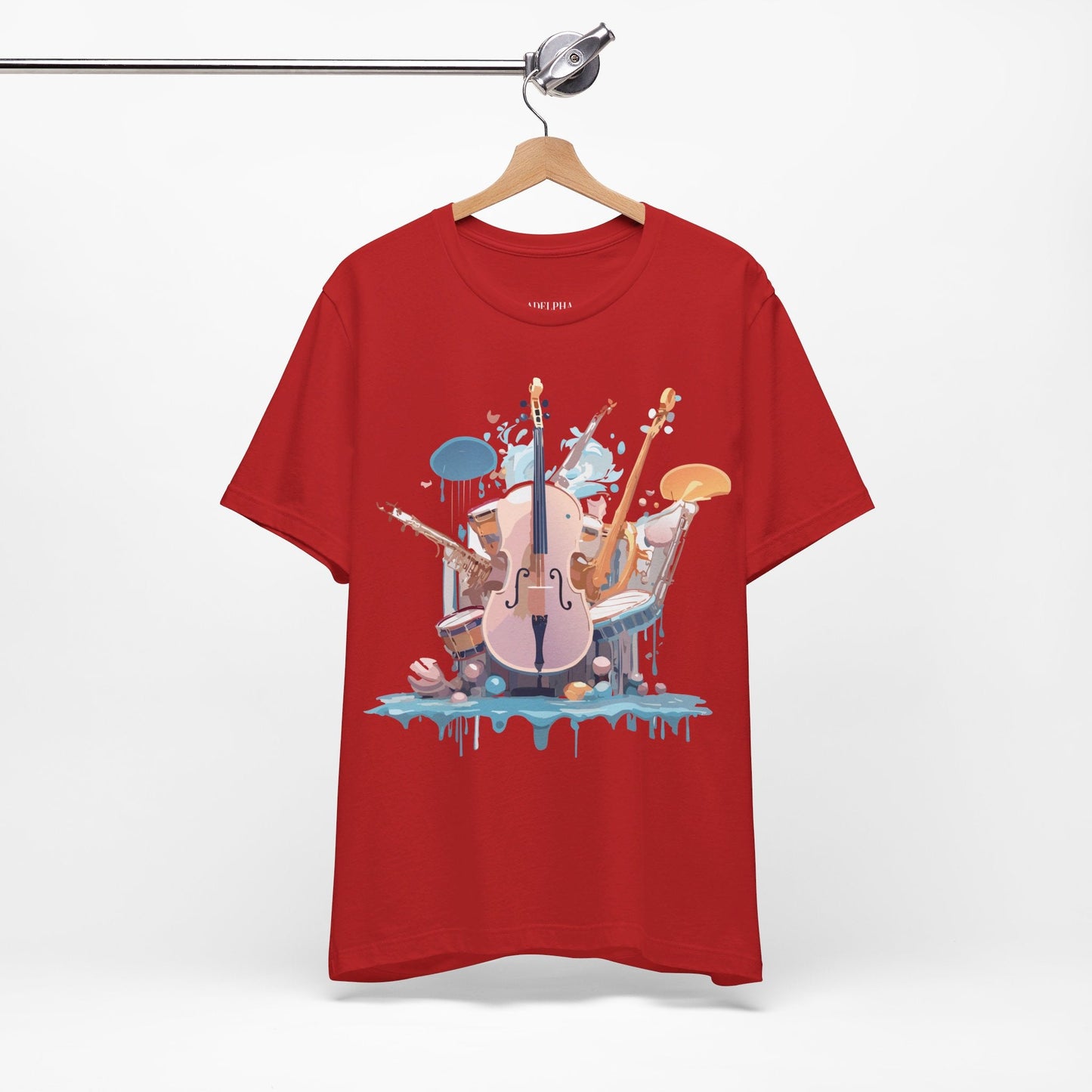 Music Graphic Unisex 100 Cotton Vintage Art with Musical Elements Tee 81