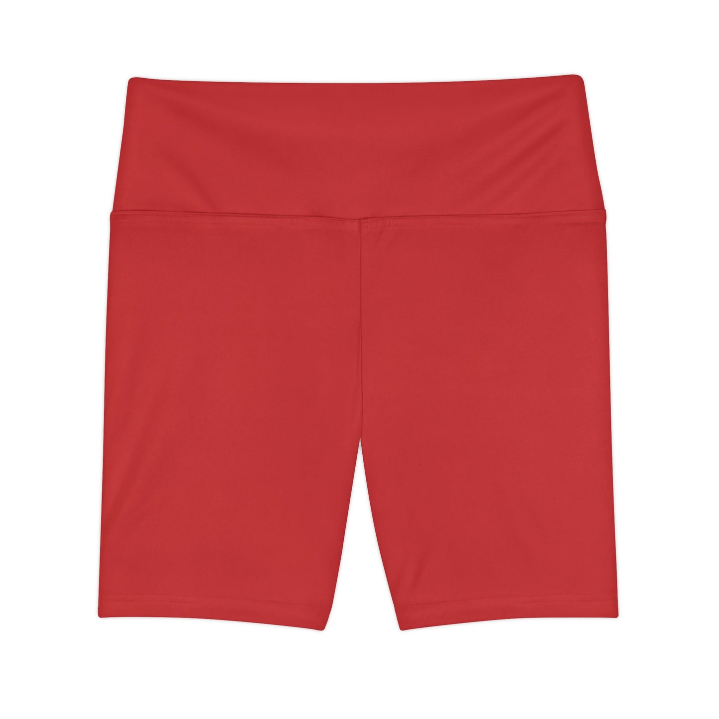 Tomato Jam Red Women's Workout Shorts — High-Waist Red Athletic Biker Shorts