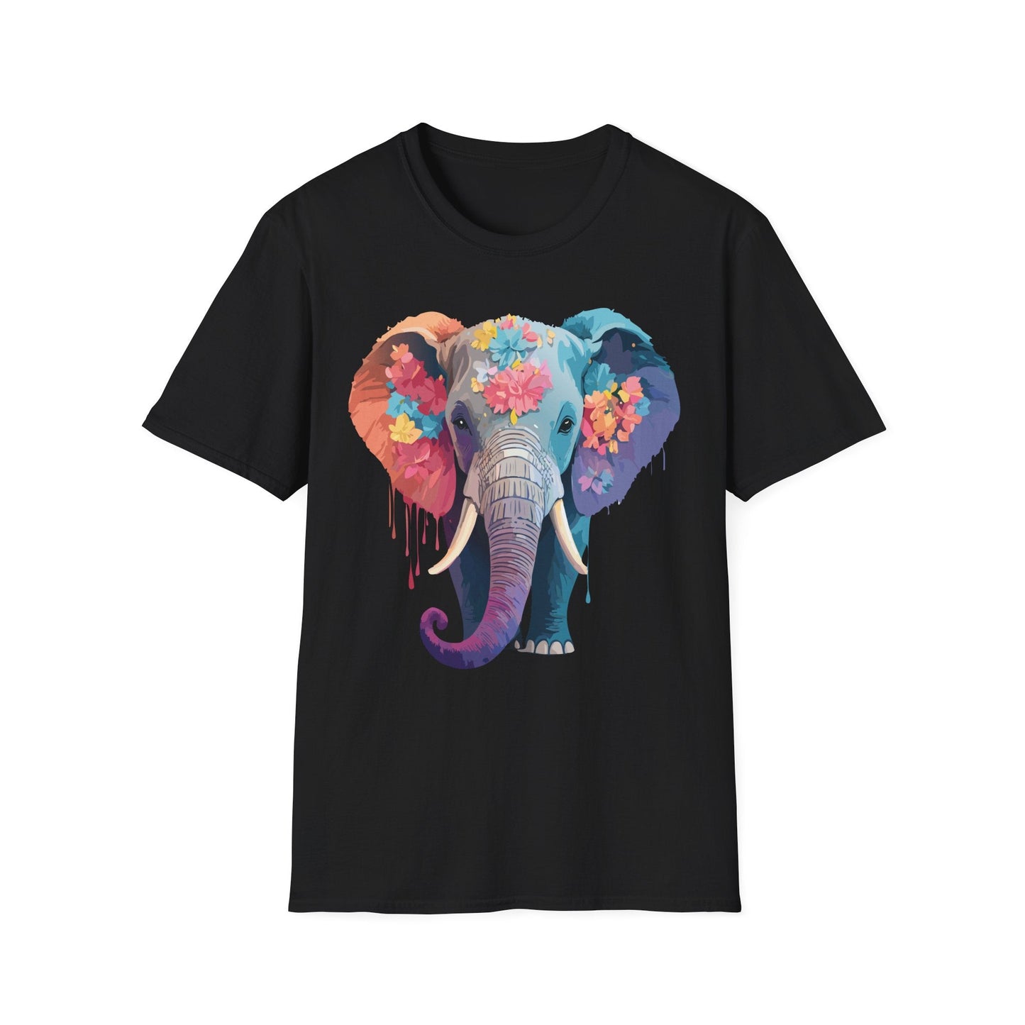 Unisex Elephant T Shirt Gildan SoftStyle 64000 100 Percent Ring Spun Cotton Tee Shirt