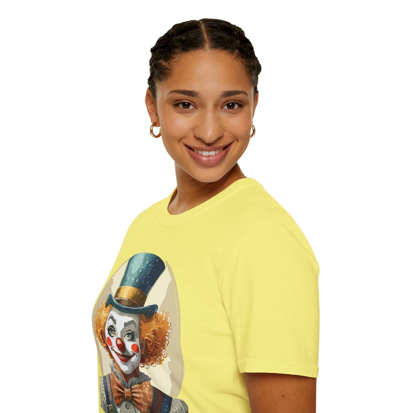Clown Shirt Unisex T Shirt With Clown Circus Theme Funny Man Shirt Gildan Softstyle 64000
