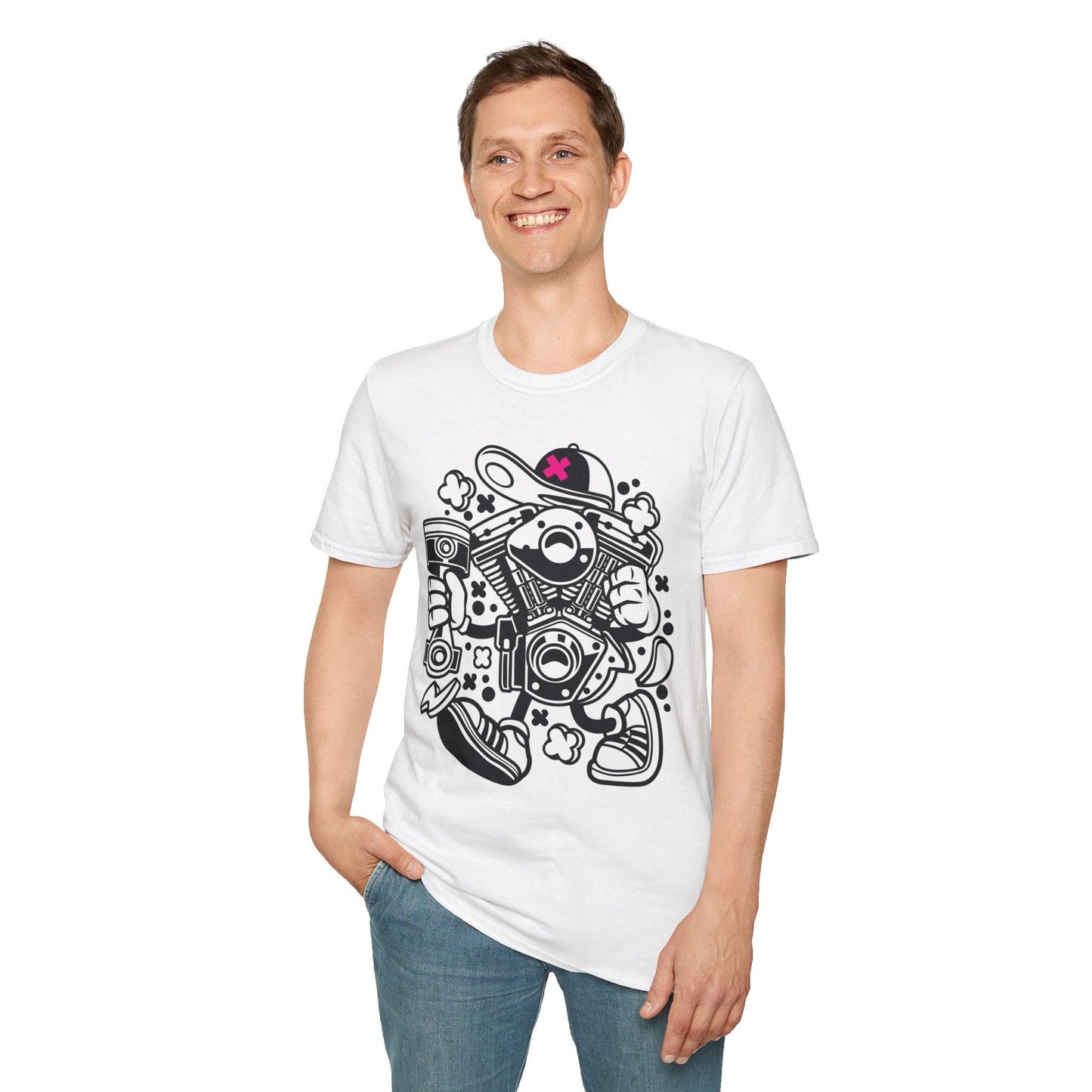 Cartoon T Shirt Animation Tee Funny Tee Unisex Gildan Softstyle 64000 100 Percent Cotton