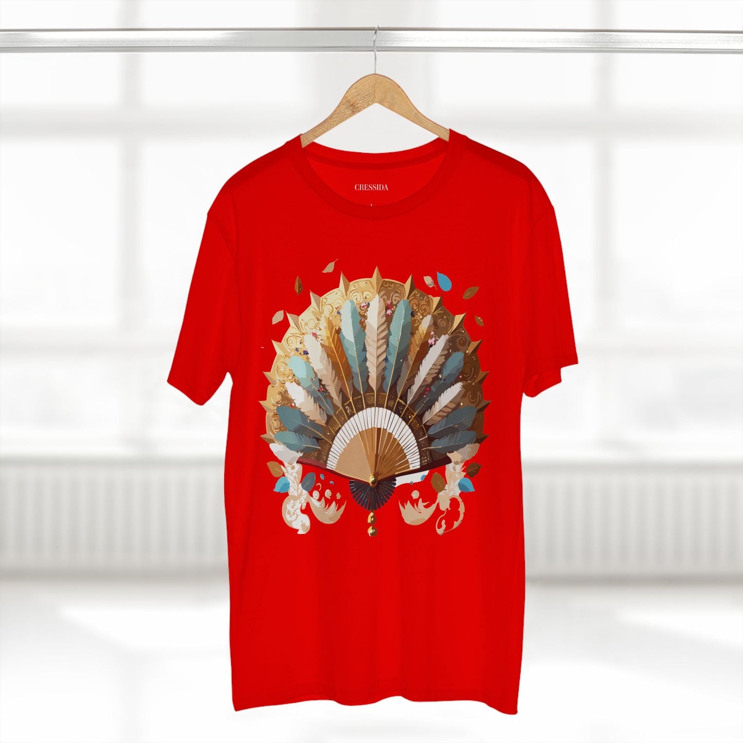Antique Fan Graphic Design T-Shirt Unisex 100 Cotton Floral Carnival Artwork Tee 7