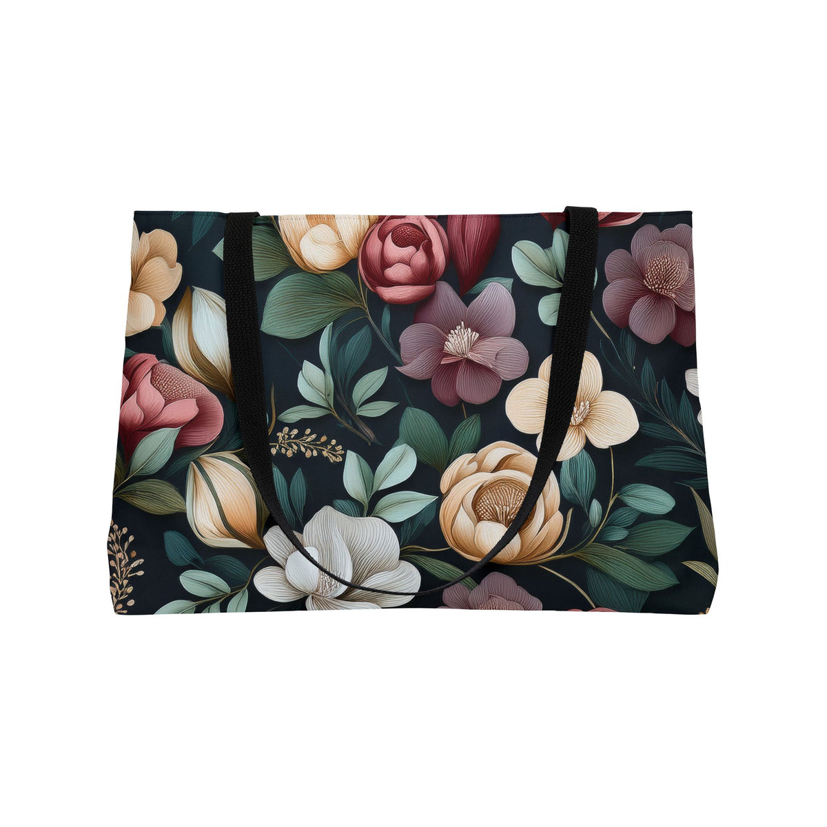 Floral Print Poly Canvas Weekender Bag 11