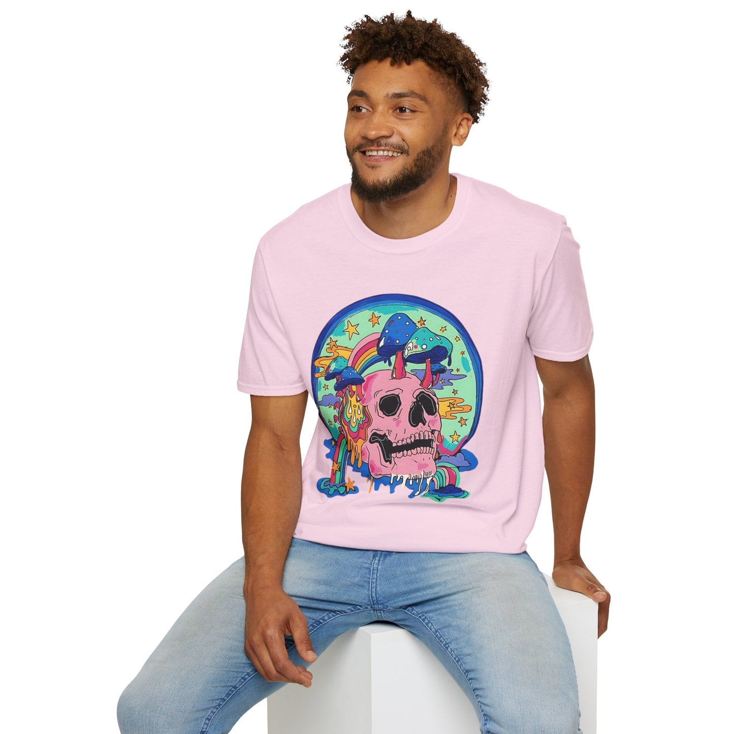 Skull Graphic Tee Unisex Gildan Softstyle 64000 100 Cotton Short Sleeve Shirt Art Design