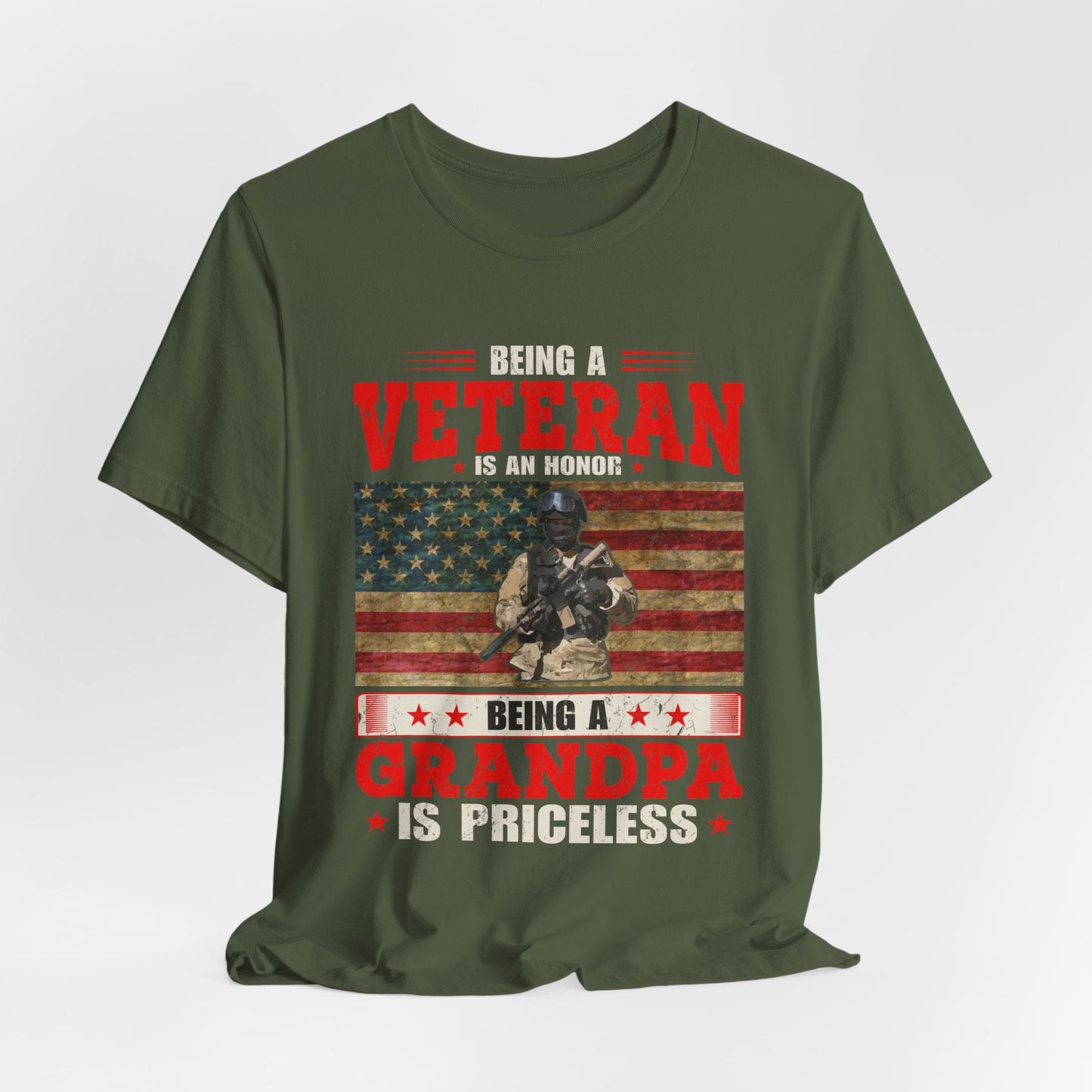 Army Veteran Patriotic Graphic Design Unisex Cotton T-Shirt v34