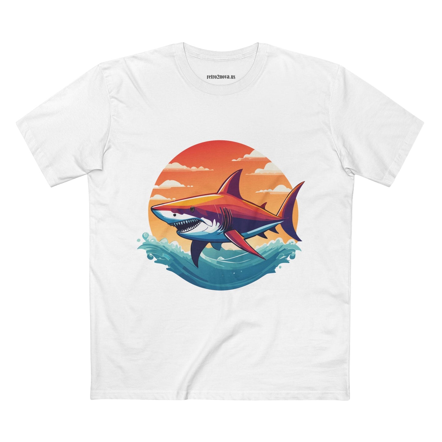 Shark Shirt Unisex Premium Cotton Tee With Original Art Design From Retro2Nova Animal Collection For Everyday Wear
