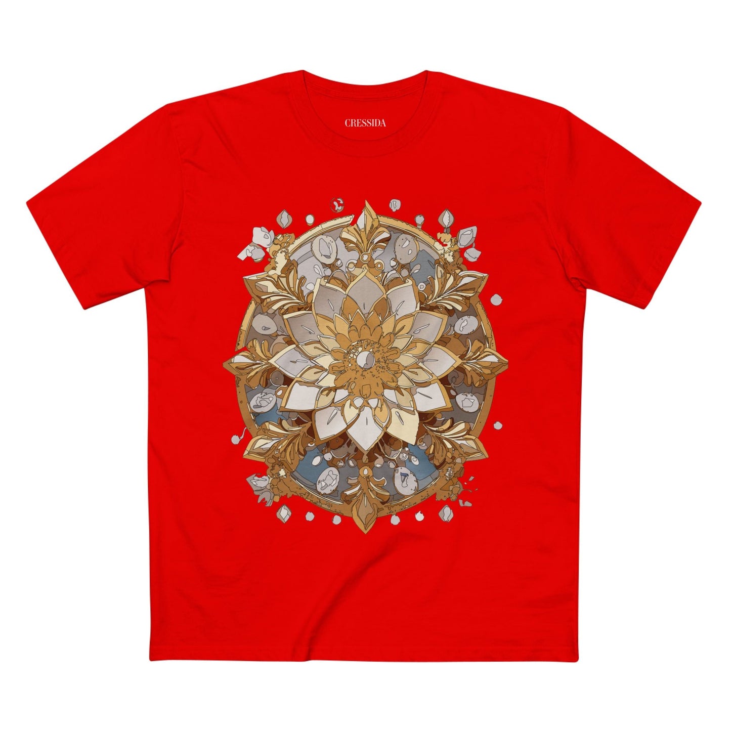 Floral Graphic T-Shirt Unisex 100 Cotton Art Design with Antique Flowers Tee 21