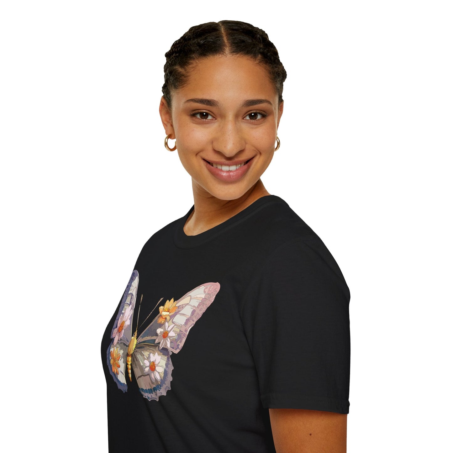 Butterfly Shirt Unisex Short Sleeve Tee Monarch Butterfly Design Gildan Softstyle 64000
