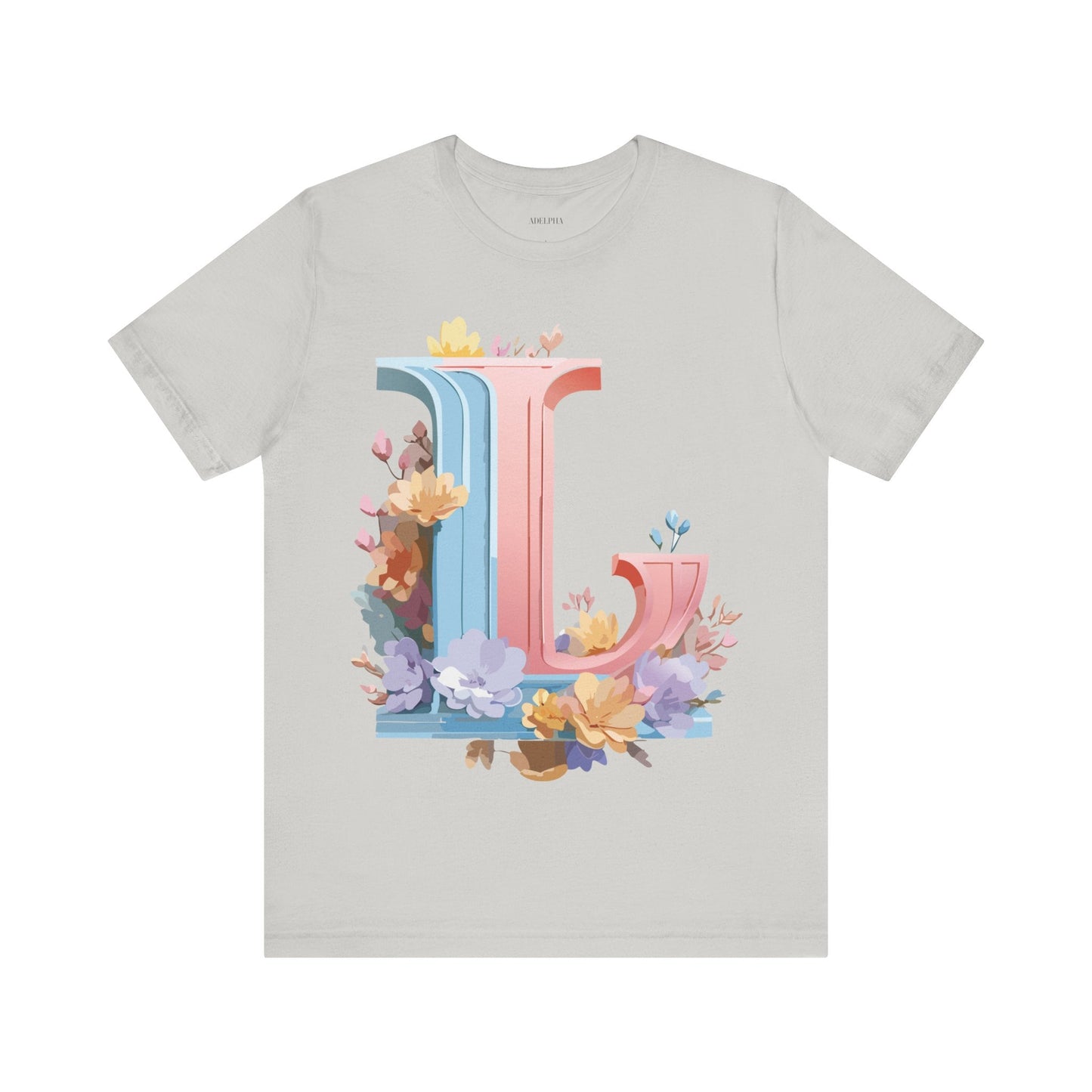 Letter L Shirt Graphic Tee Unisex Short Sleeve Vintage Inspired Artwork Adelpha Premium