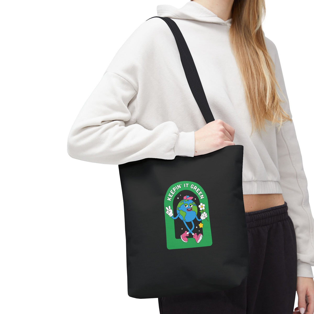 ECO BLACK COLOR CANVAS BAG HIGH-QUALITY 100% SPUN POLYESTER 3 SIZES BAG-E6