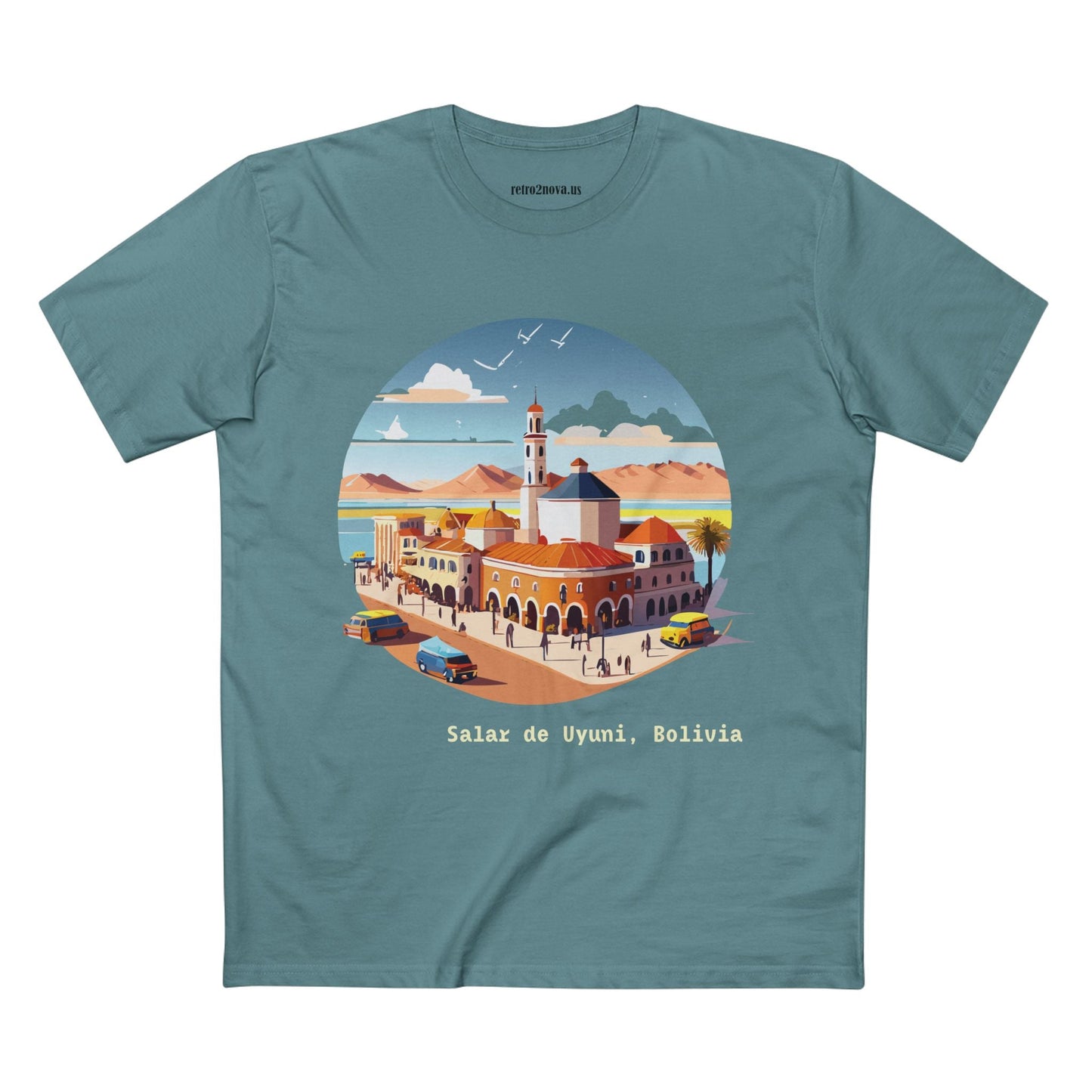 Bolivia Travel Shirt Unisex Premium Cotton Staple Tee With Original Retro2Nova Art Design