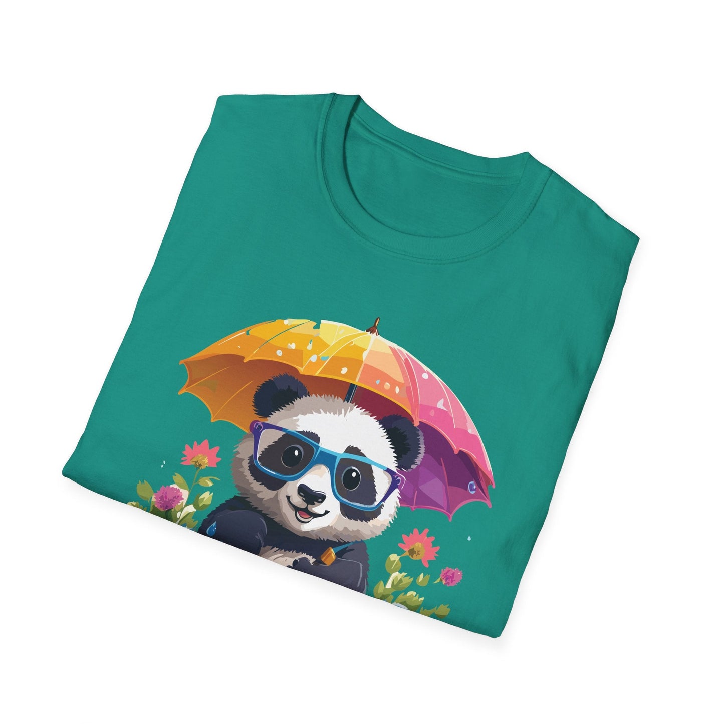 Unisex Panda Shirt Softstyle Tee 100 Percent Ring Spun Cotton Comfortable Animal Tee