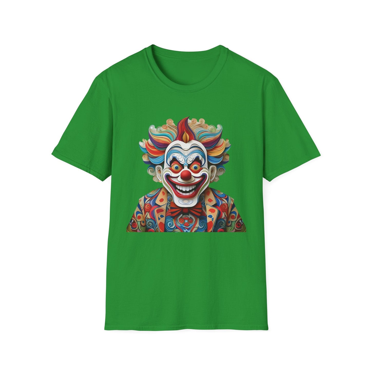 Graphic Clown Themed Unisex Softstyle Tee Funny Man Circus Scary Man Gildan 64000