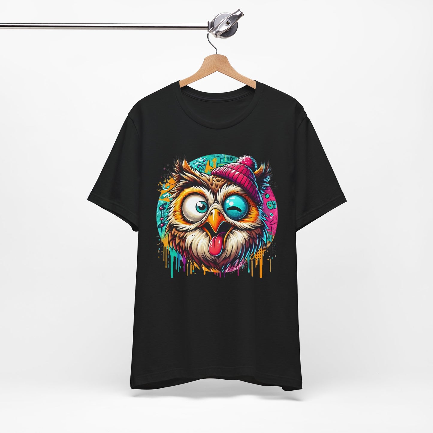 Colorful Owl Graphic Tee, Fun Owl Shirt, Funny Bird Shirt, Cute Cartoon Tees, Animal T-Shirt, Animal Tees, Art Design T-Shirt
