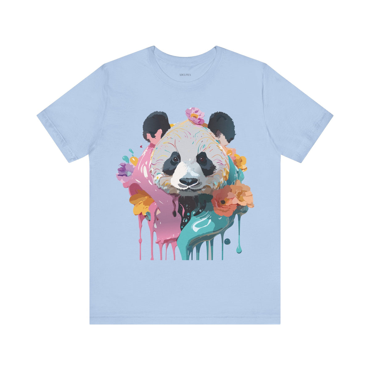 Panda Graphic Unisex Cotton Bella+Canvas Tee with Art Animal Design e55