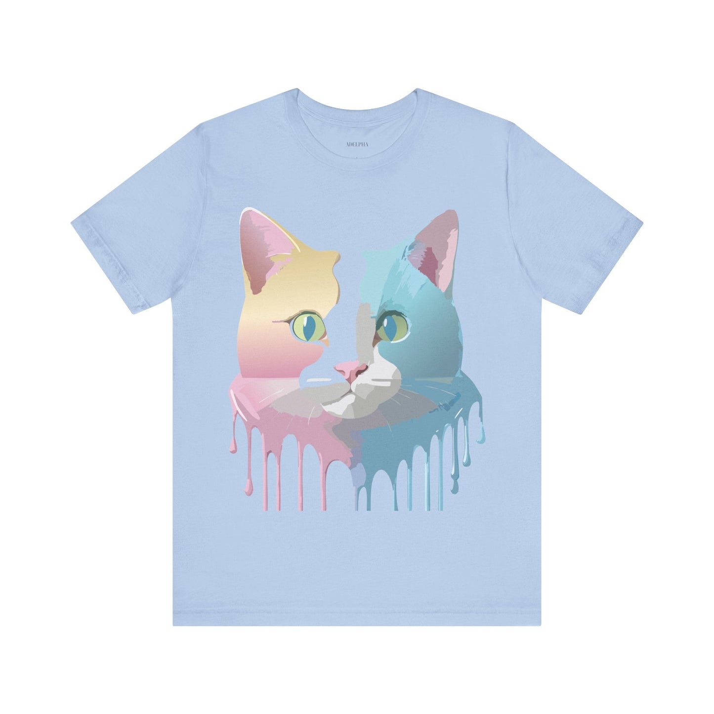 Cat Graphic Tee Unisex Short Sleeve Shirt Vintage Style Adelpha