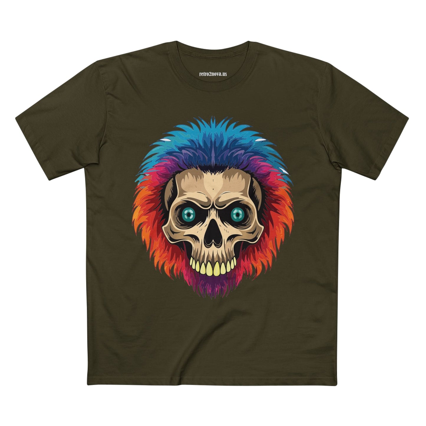 Retro2Nova Skull Shirt Unisex Skeleton Tee Premium Cotton Staple Tee With Original Art Design