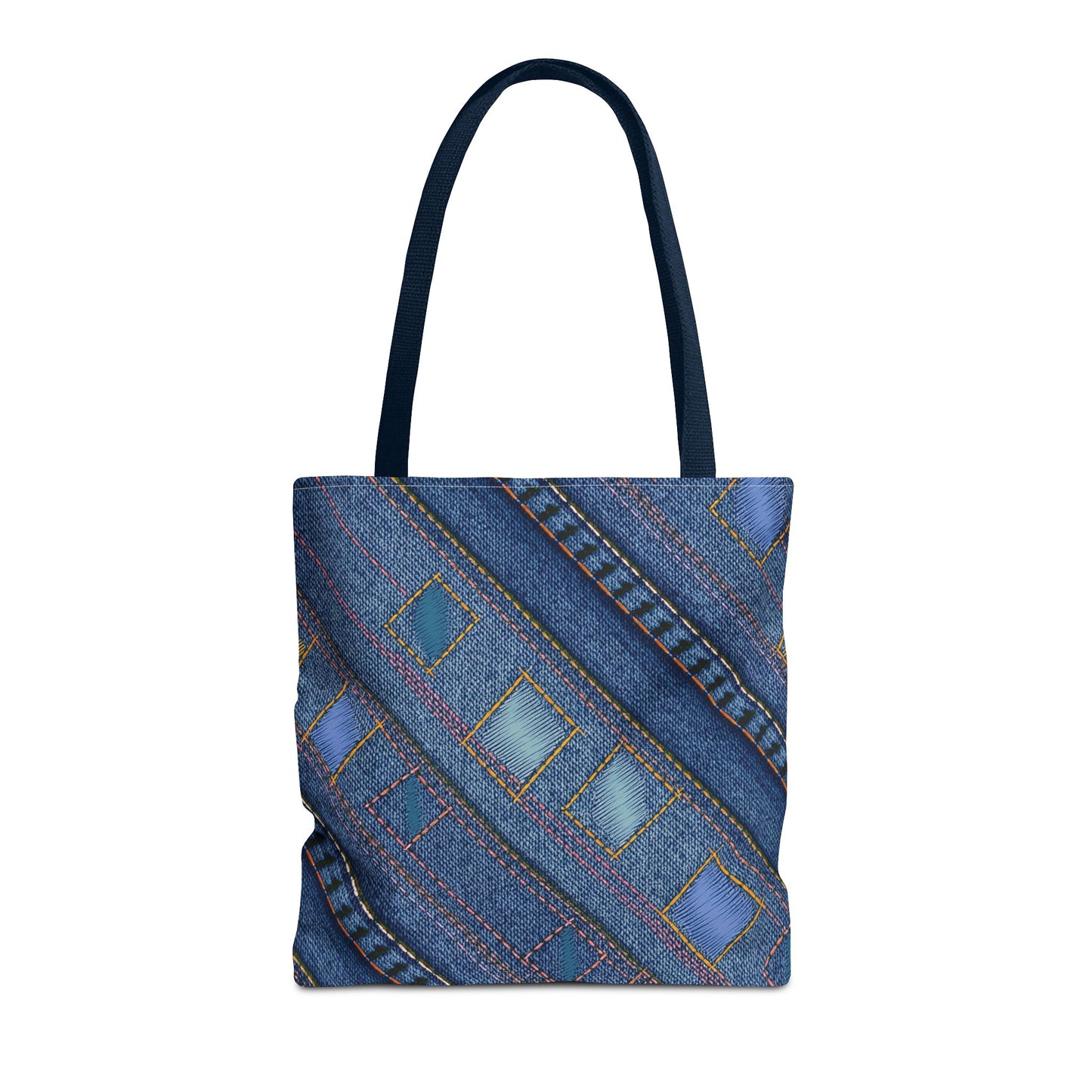 Denim Fabric Imitation Print Unisex Canvas Bag Poly Spun 3 Sizes Tote Bag 189-2