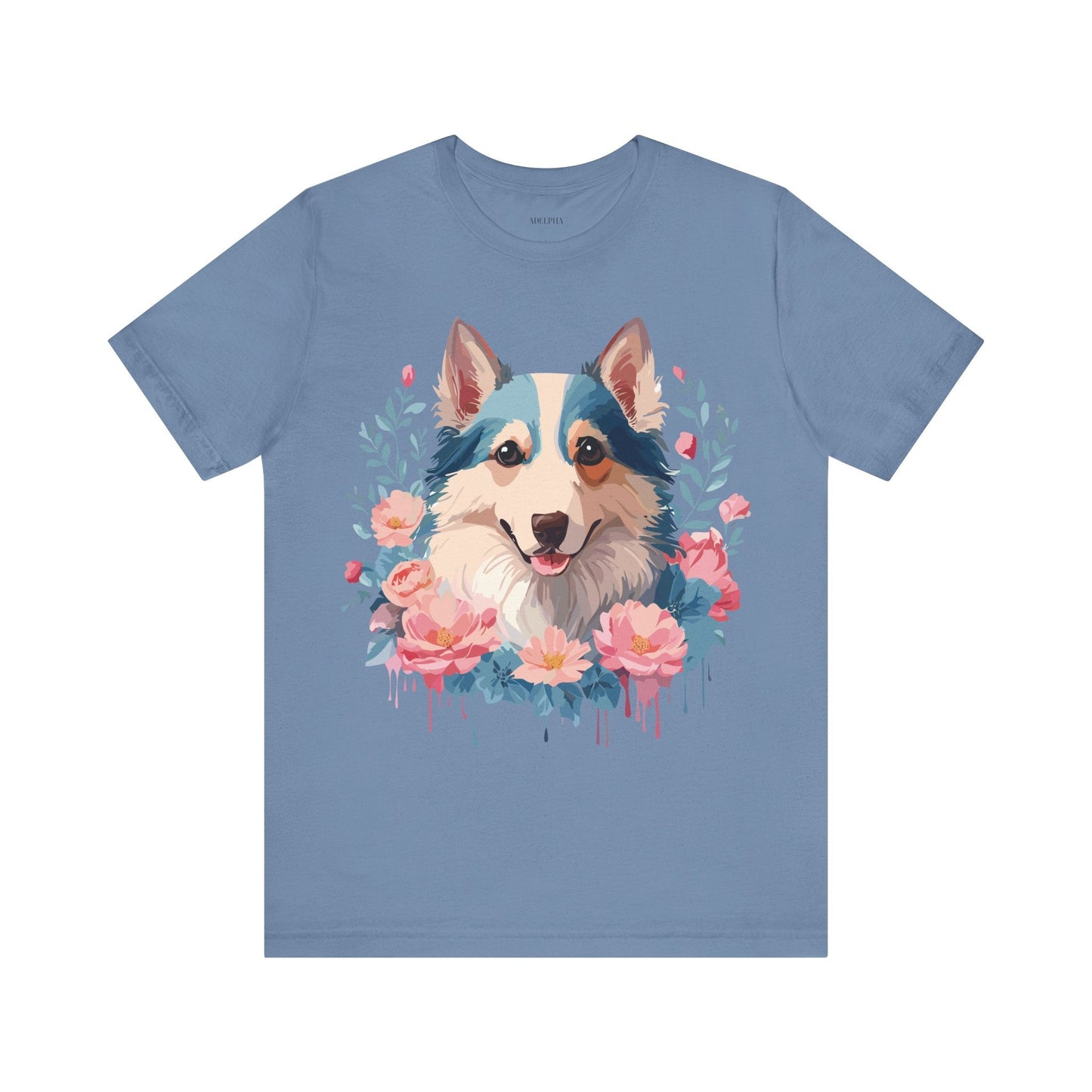 Unisex Graphic Dog Shirt Vintage Inspired Tee Art Design By Adelpha Premium Short Sleeve