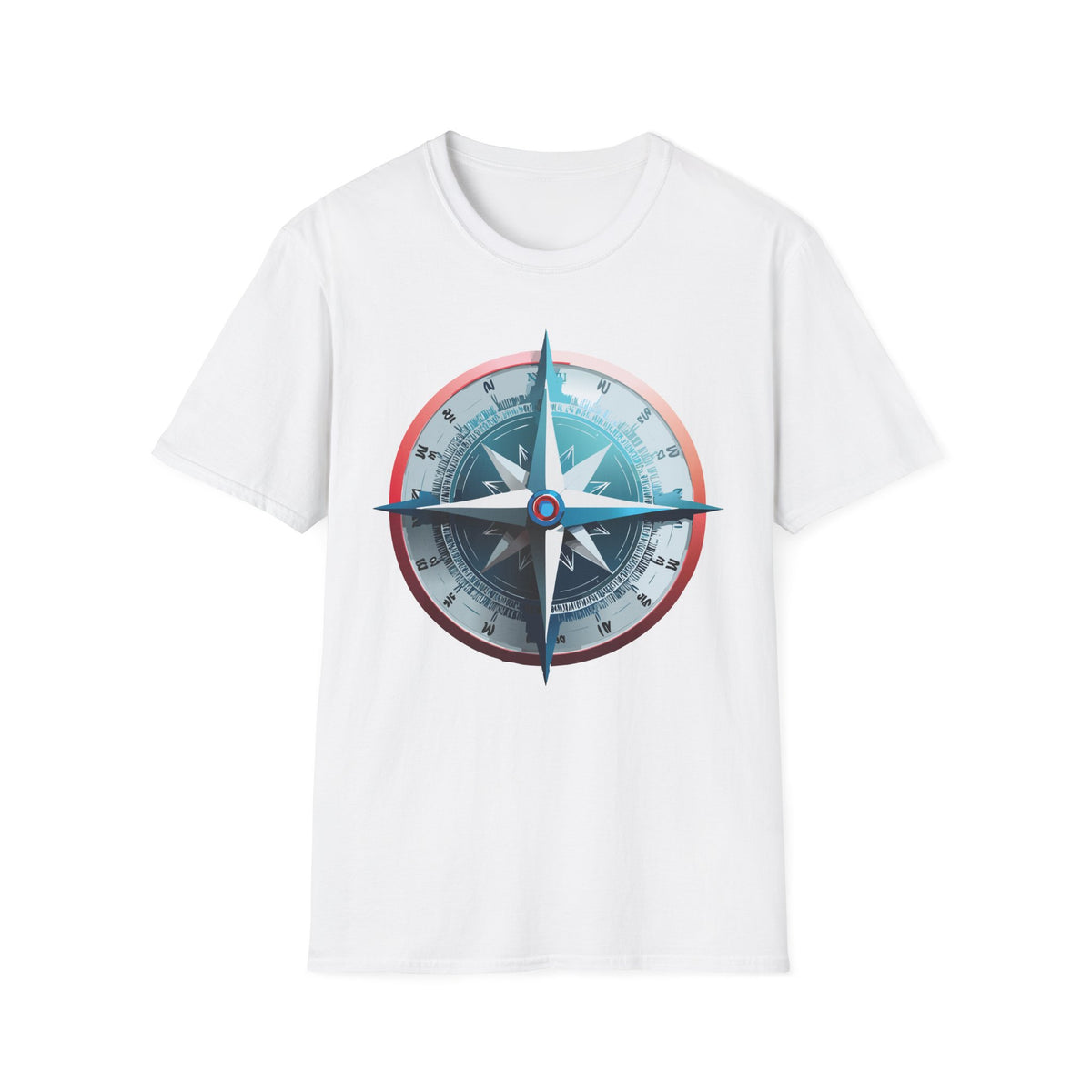 Nautical Compass Graphic T-Shirt | Vintage Compass Travel Graphic Design Unisex 100 Cotton Gildan T-Shirt