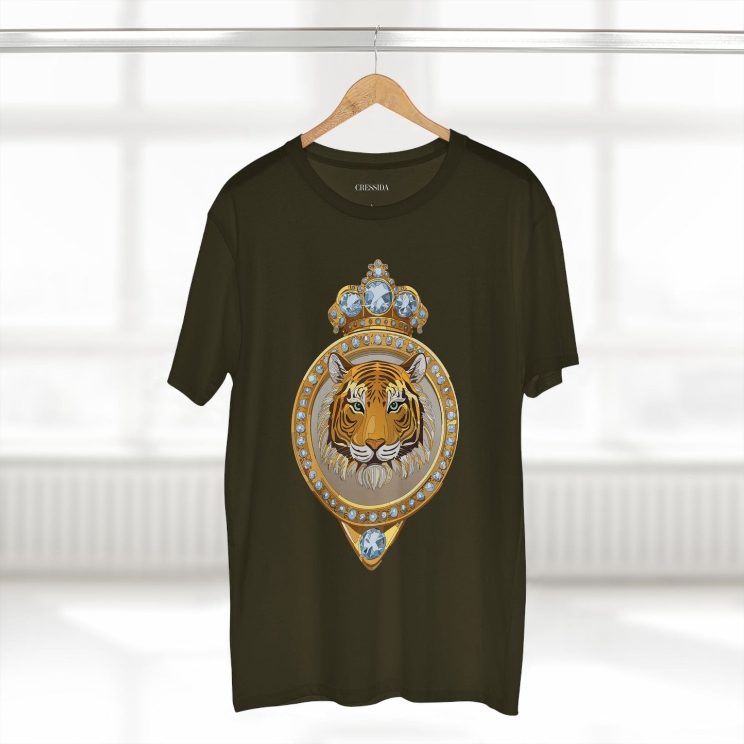Tiger Graphic Unisex 100 Cotton Tee With Unique Animal Golden Medallion Art Design 2