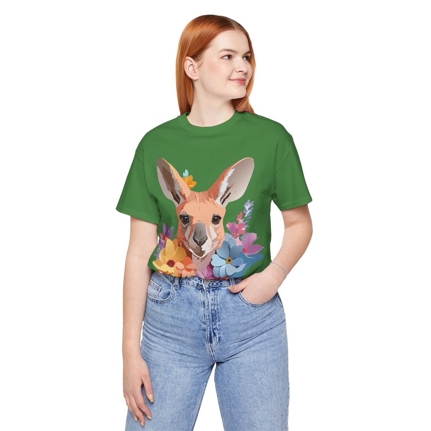 Adelpha Unisex Graphic Tee Kangaroo Art Design Short Sleeve Shirt Premium Vintage Inspired Comfort