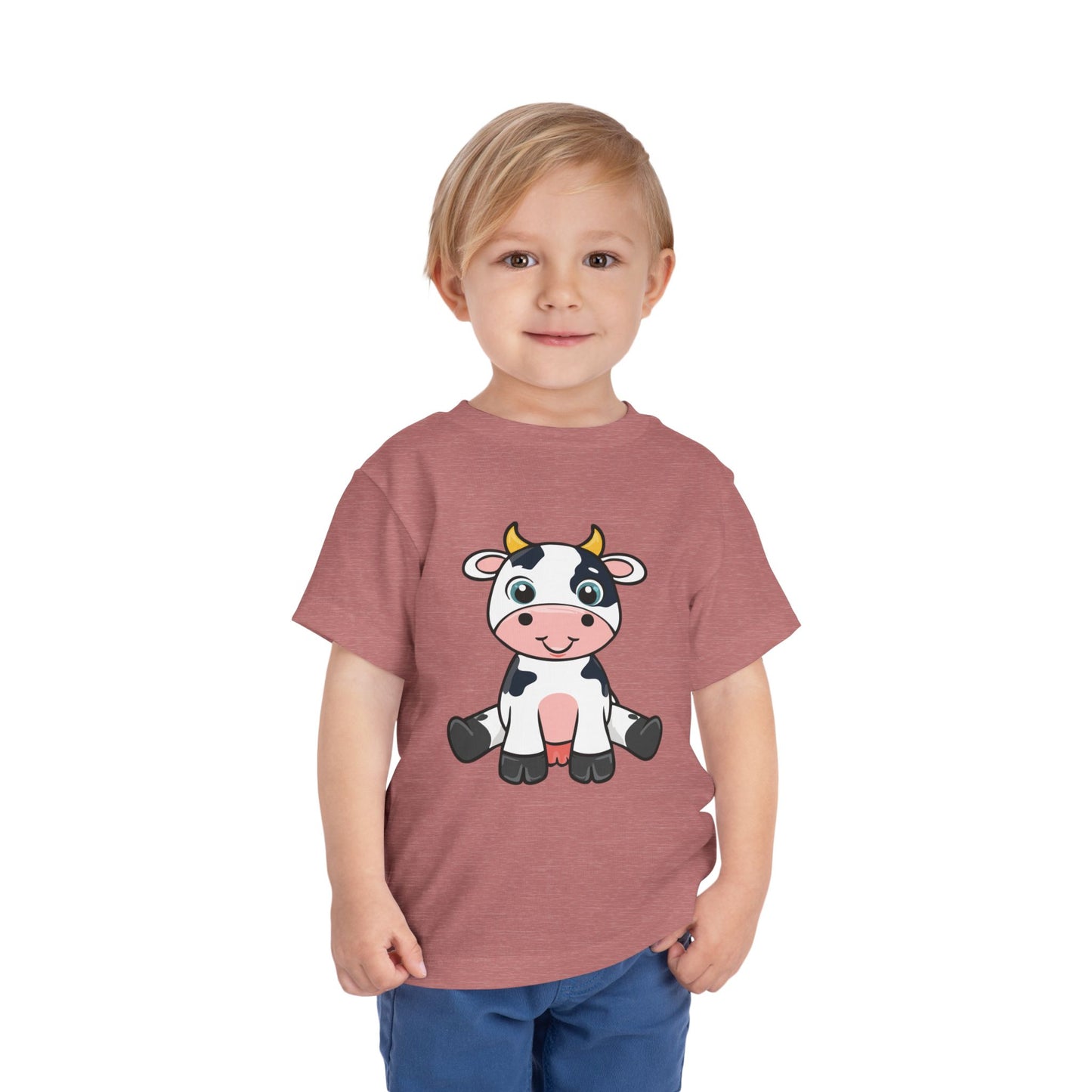 Cute Cow Toddler Short Sleeve Tee - Adorable Kids T-Shirt for Animal Lovers (T2-T5)